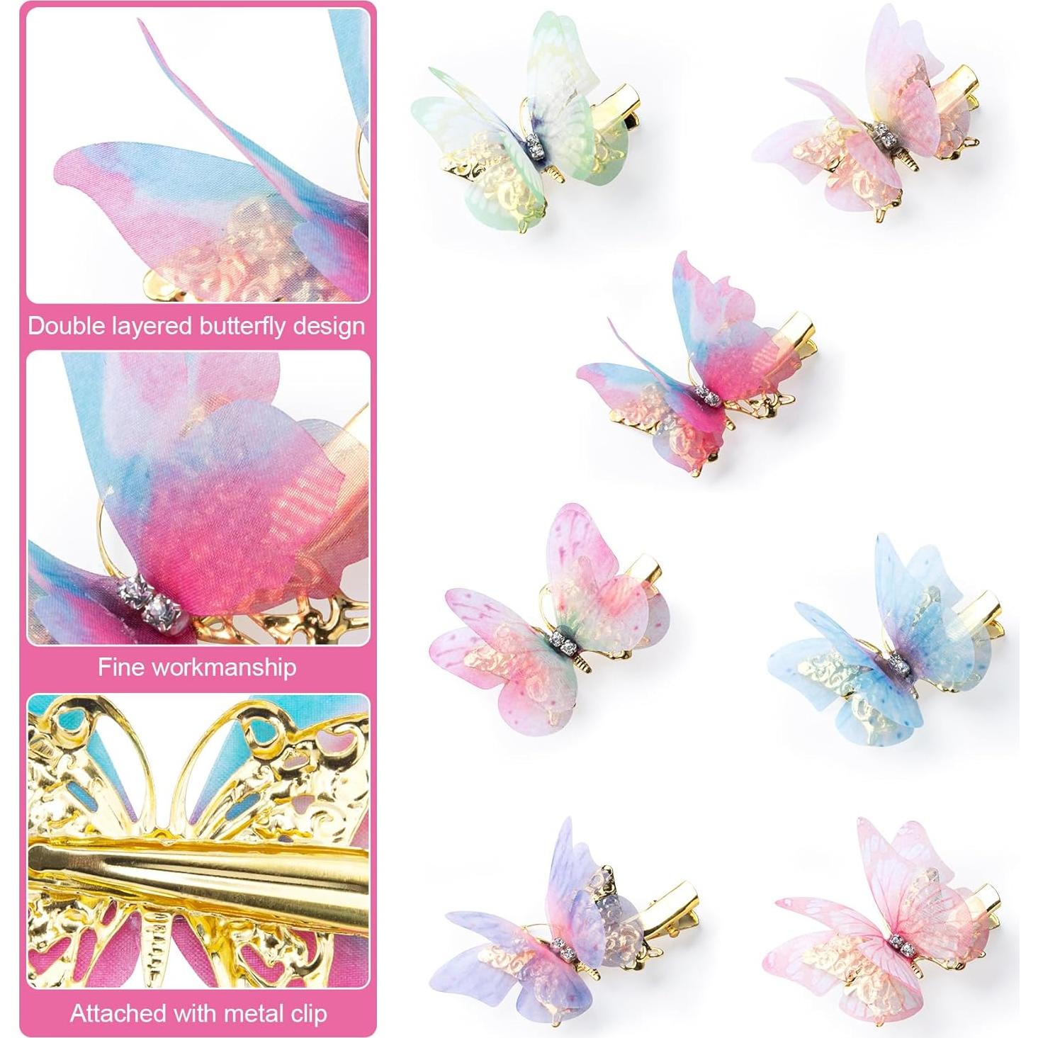 14 Clips de Pelo Mariposa Coloridos HINZIC - Accesorios para Mujeres