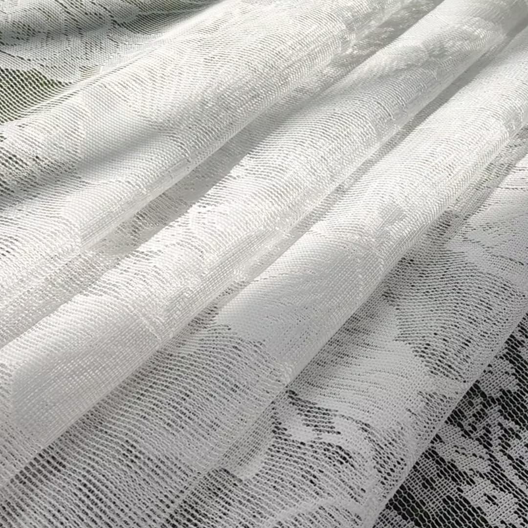 Cortina Valance Sheer Bordado Floral 82x35cm NewWPKIRA