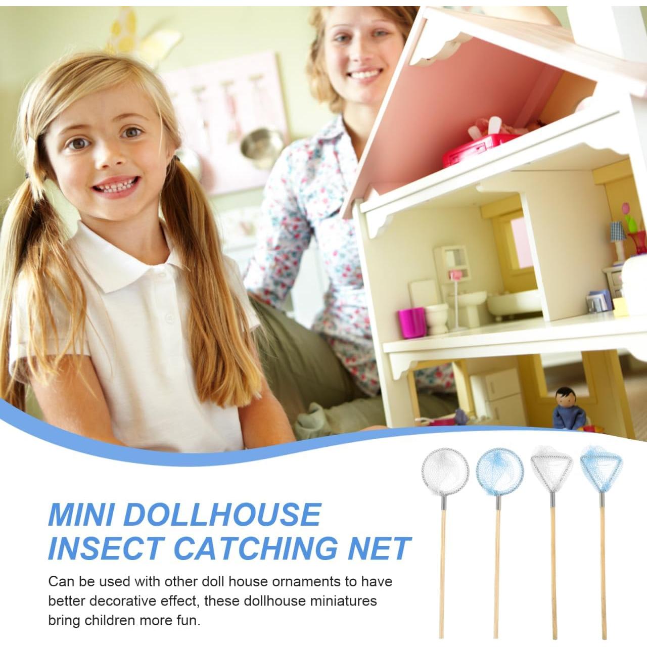 4 Piezas Red de Pesca en Miniatura Homoyoyo 10x2.5 cm Decoración