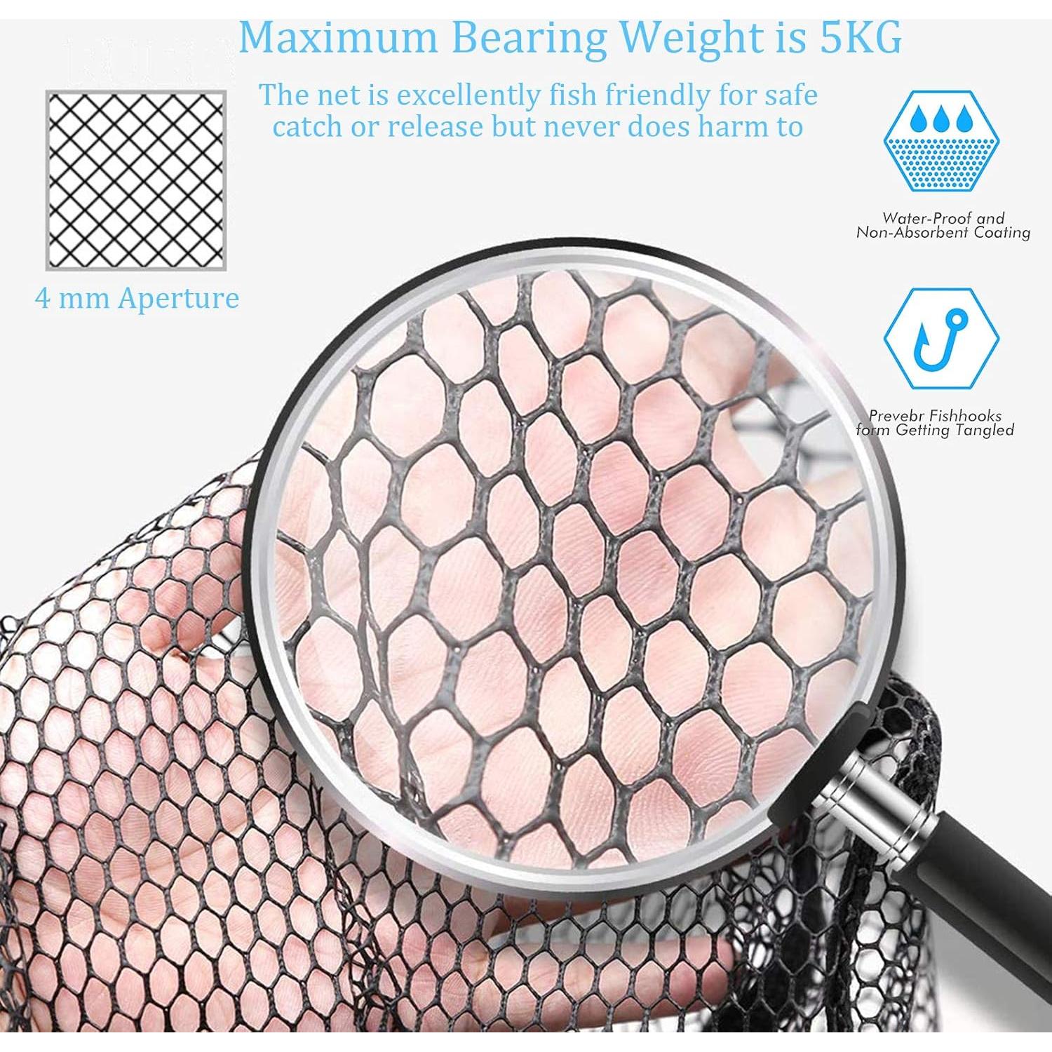 Red de pesca telescópica YSDSDAKA 75" (190.5 cm) nylon goma