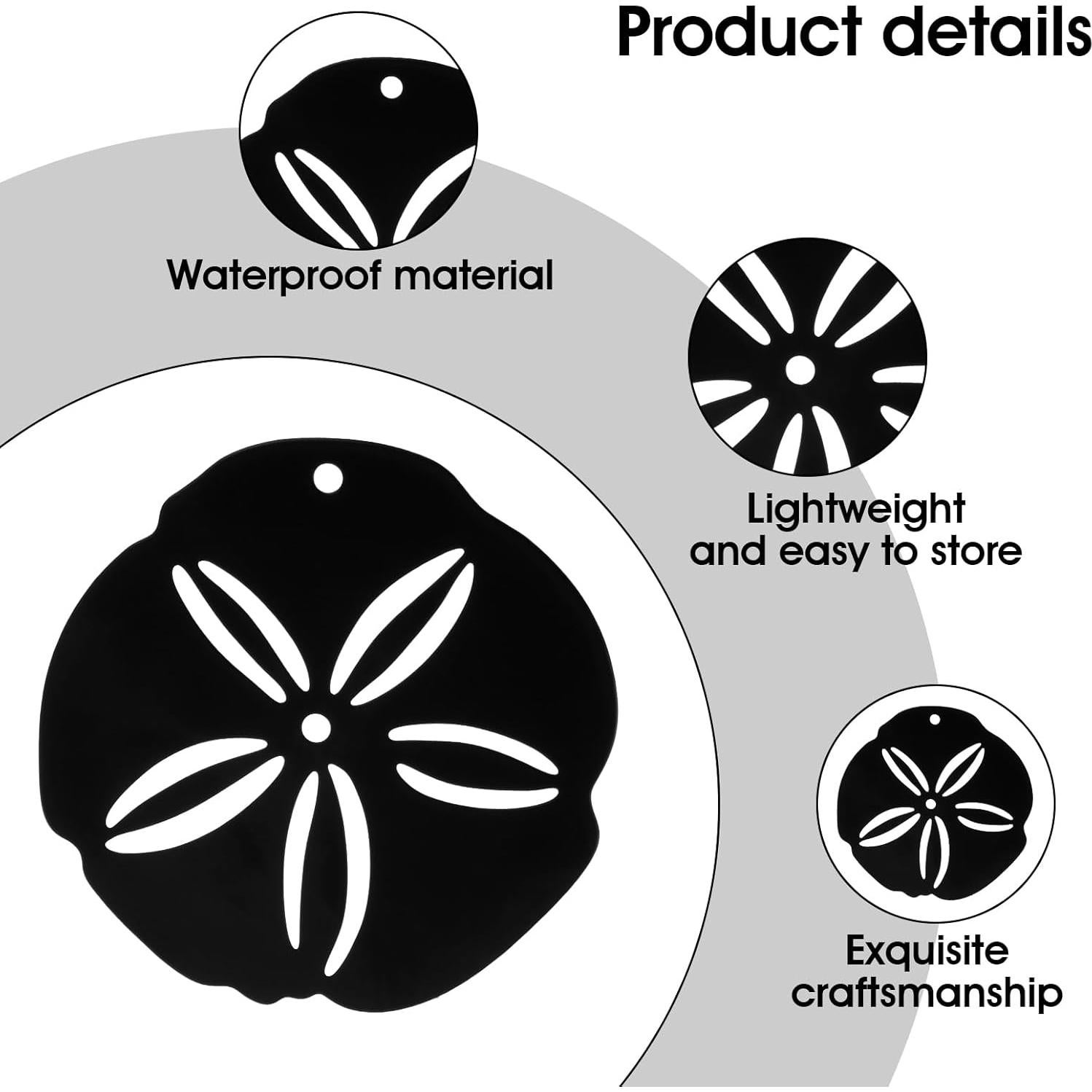 Captador de Viento Negro Yuanchu 8.5x8.5cm con Cordón de Nylon 5m