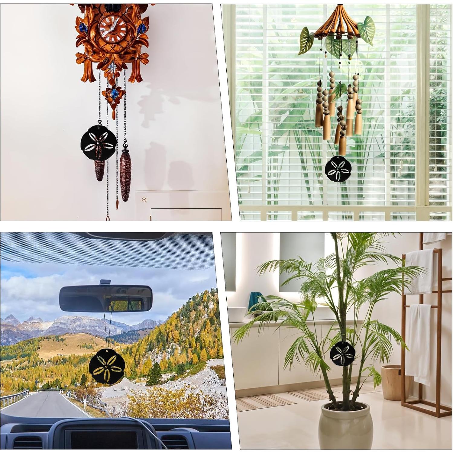 Captador de Viento Negro Yuanchu 8.5x8.5cm con Cordón de Nylon 5m