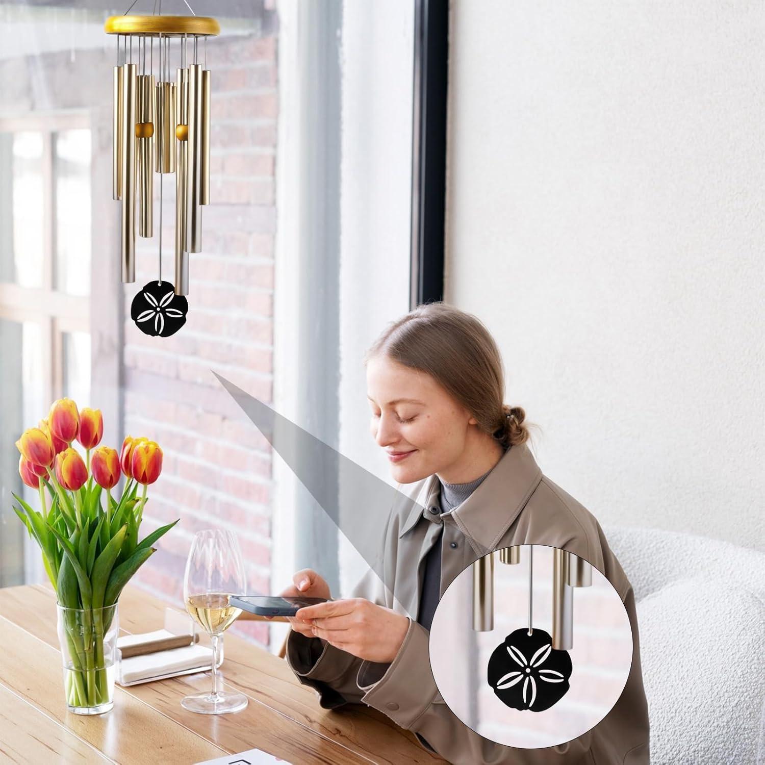 Captador de Viento Negro Yuanchu 8.5x8.5cm con Cordón de Nylon 5m