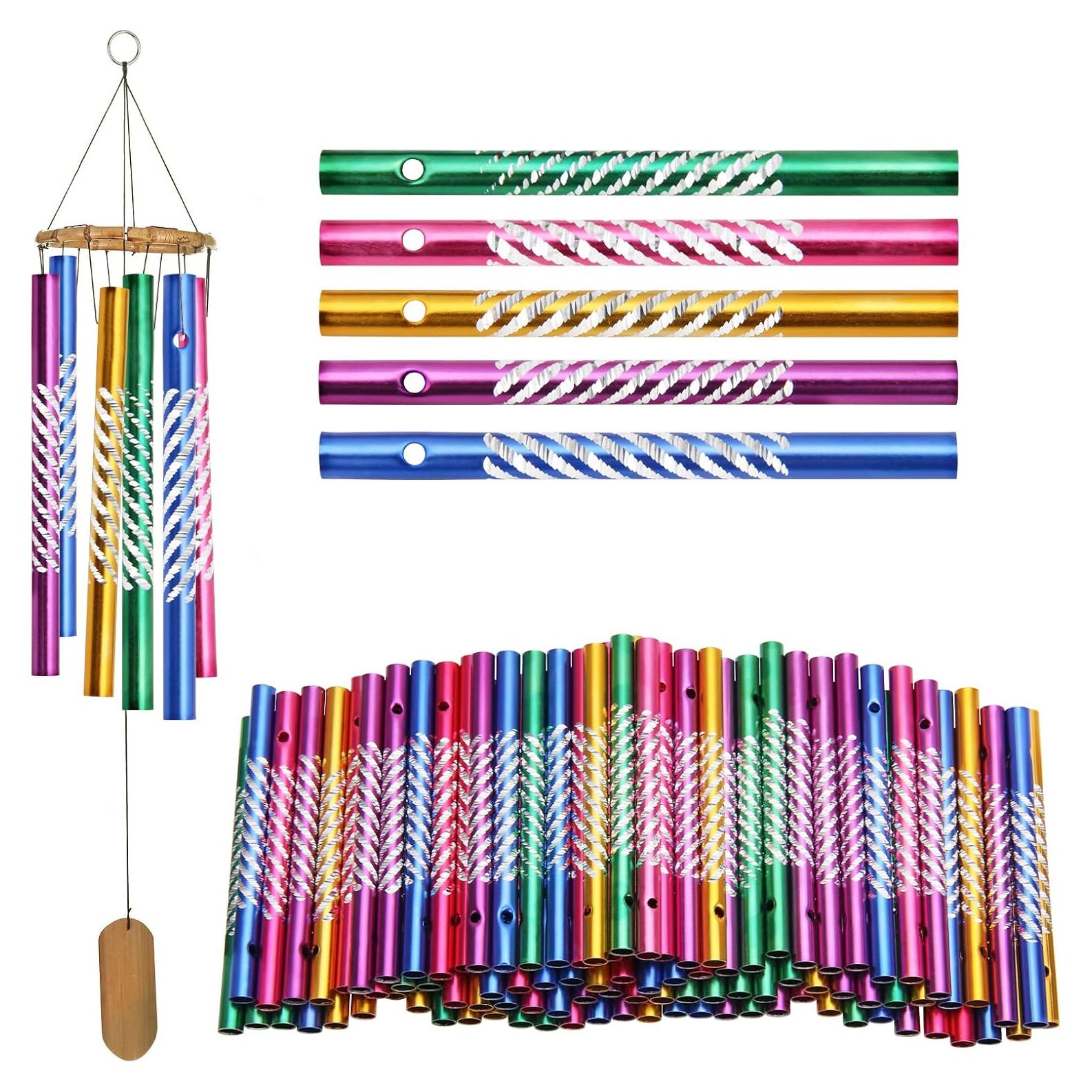 Kit 100 Tubos de Campana de Viento Aluminio Genérico Color Variado