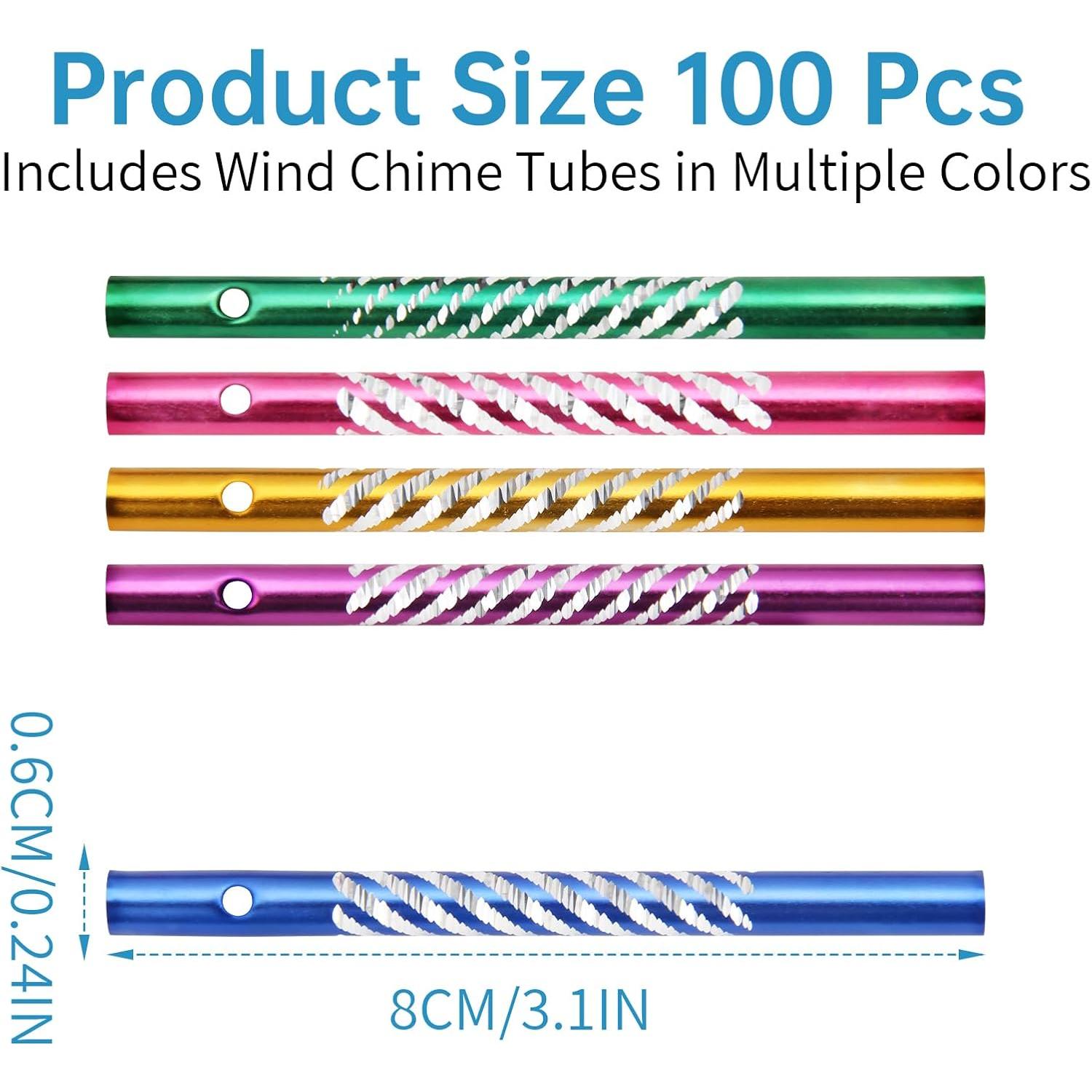 Kit 100 Tubos de Campana de Viento Aluminio Genérico Color Variado