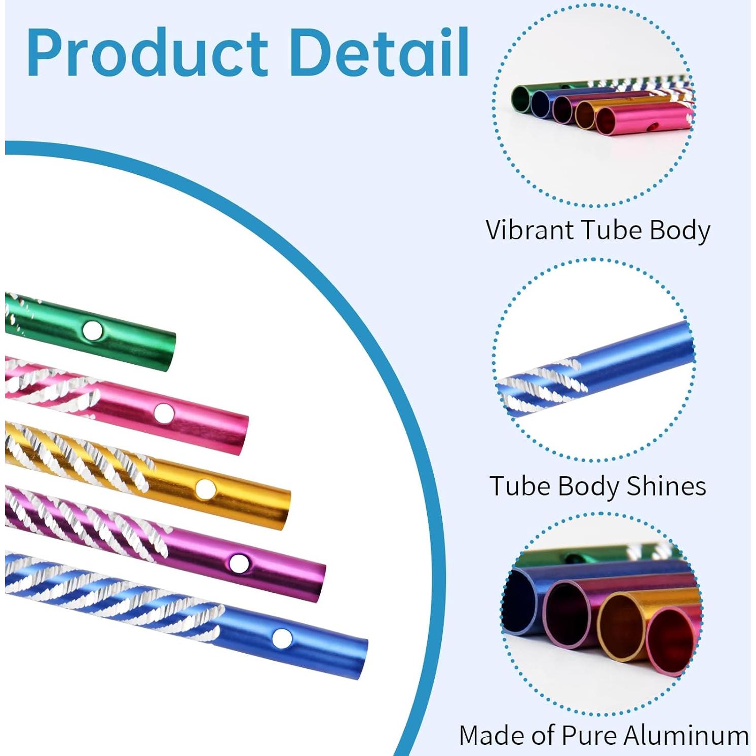 Kit 100 Tubos de Campana de Viento Aluminio Genérico Color Variado