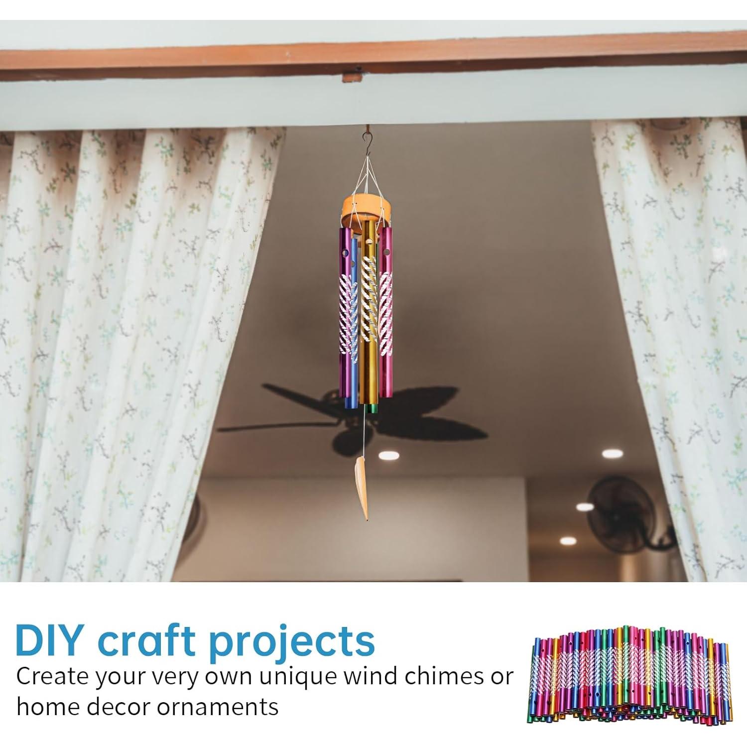 Kit 100 Tubos de Campana de Viento Aluminio Genérico Color Variado