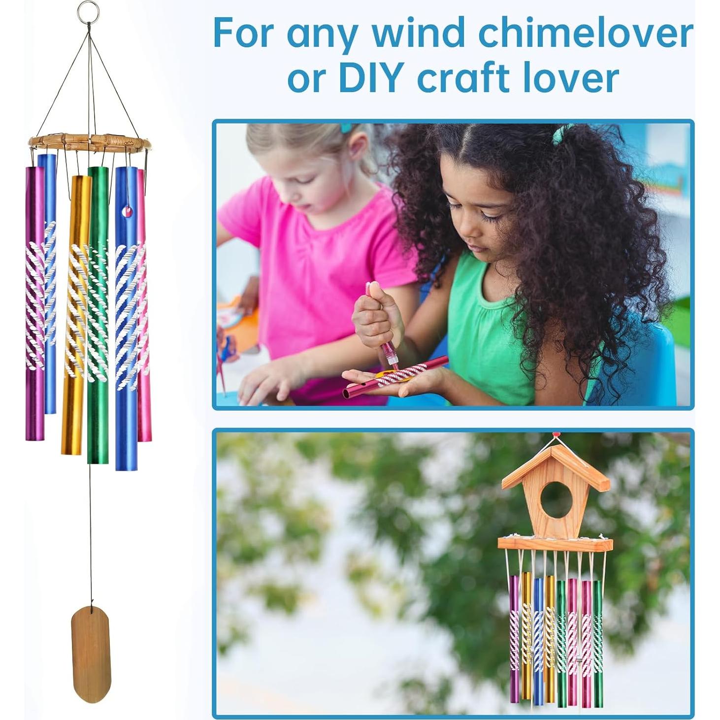 Kit 100 Tubos de Campana de Viento Aluminio Genérico Color Variado