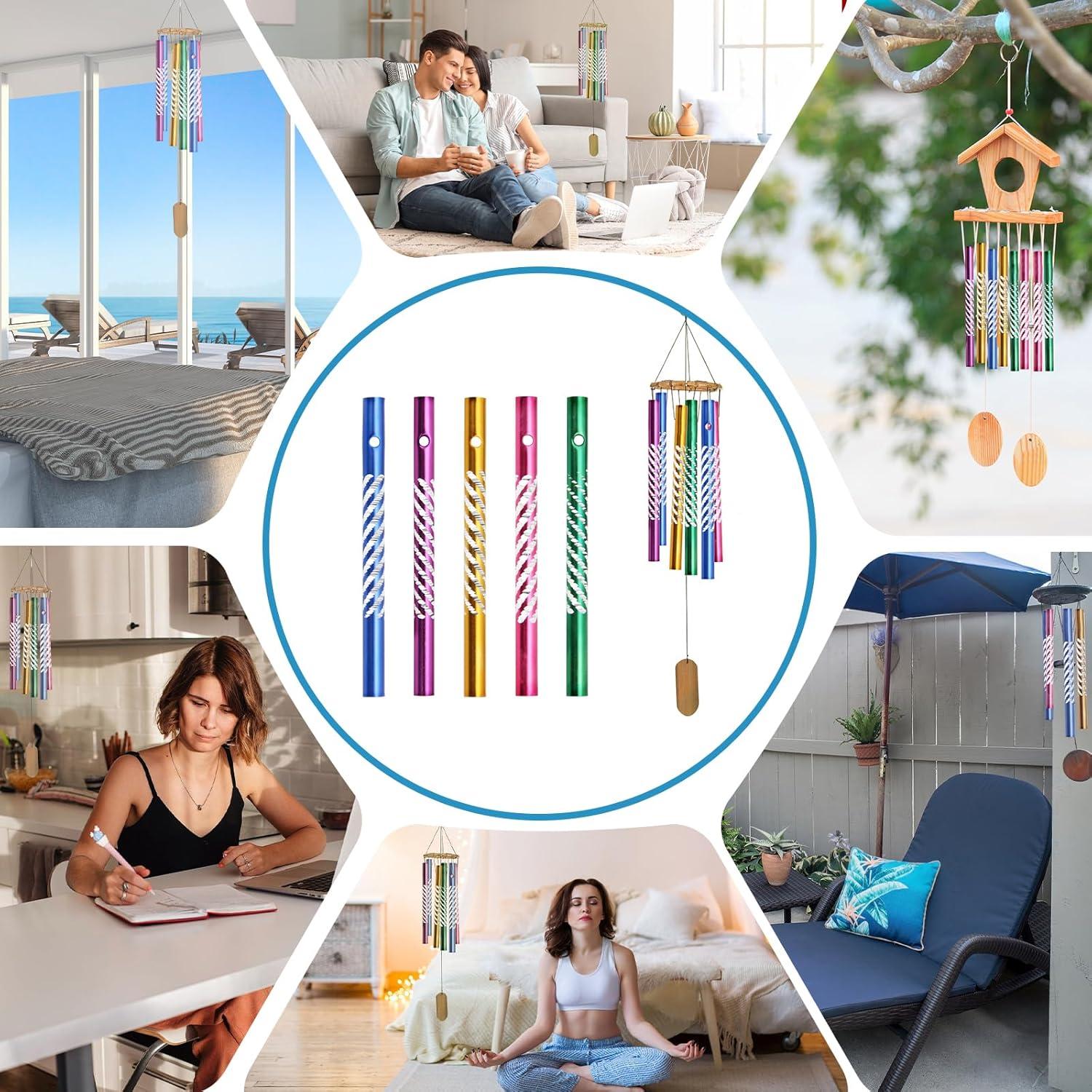 Kit 100 Tubos de Campana de Viento Aluminio Genérico Color Variado