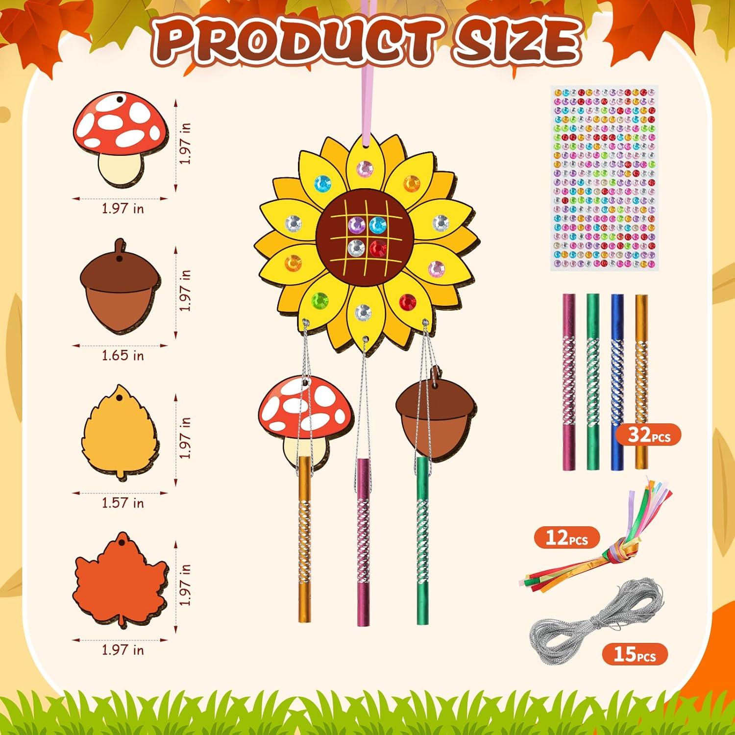 Kit de Campanas de Viento TREACLUB para Niños - 12 Piezas DIY