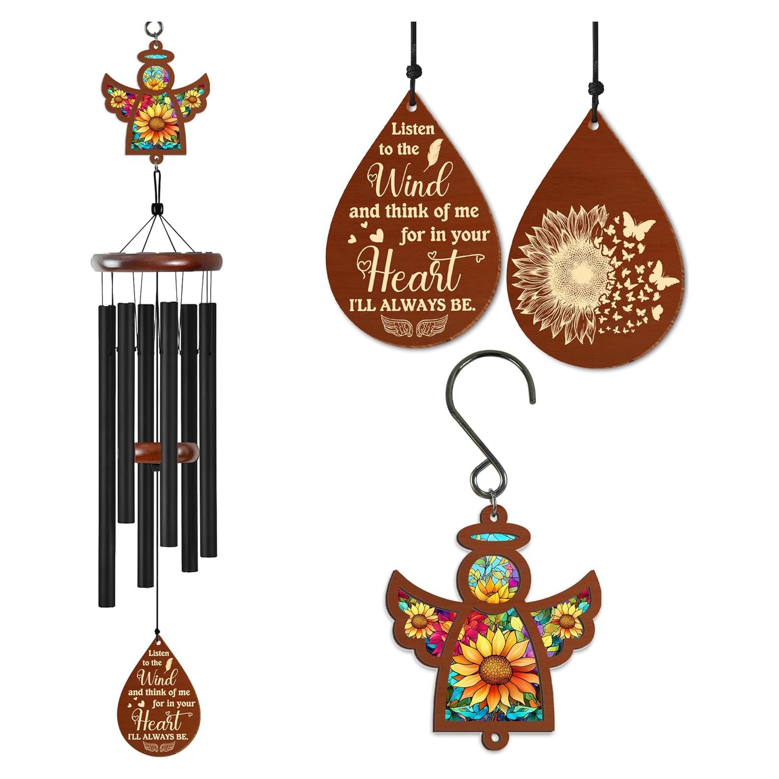 Campana de Viento Conmemorativa FLAGWIX 81 cm Ángel Girasol