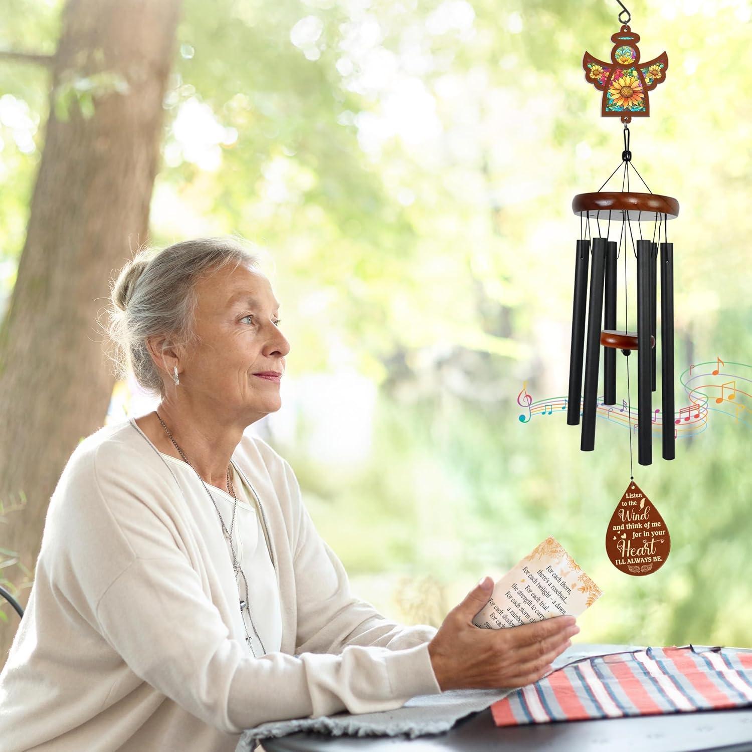 Campana de Viento Conmemorativa FLAGWIX 81 cm Ángel Girasol