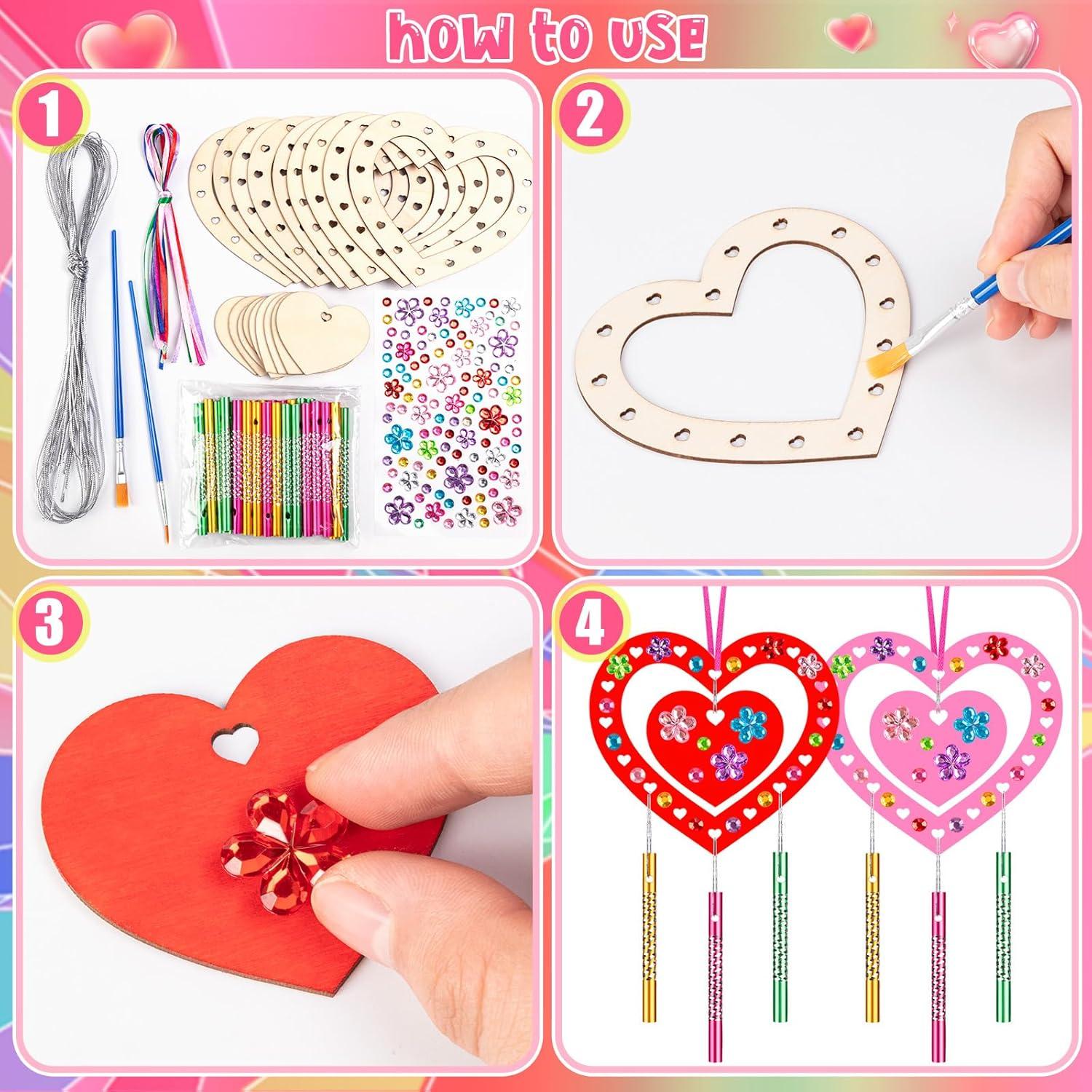 Kit de 9 Campanas de Viento Corazón XJWWHZ para Manualidades