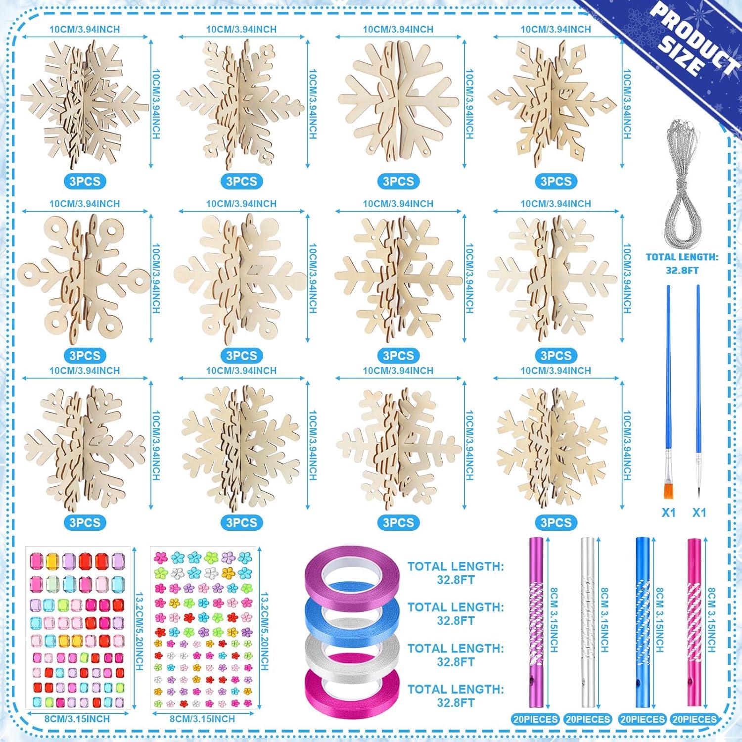 Kit de Manualidades de Copo de Nieve MiniInflat - 36 Piezas DIY