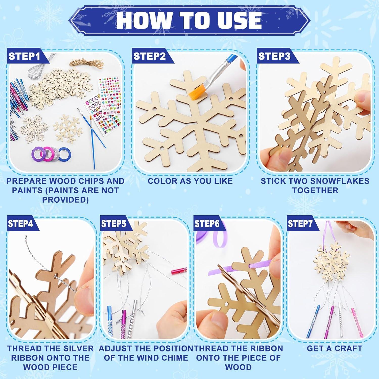 Kit de Manualidades de Copo de Nieve MiniInflat - 36 Piezas DIY