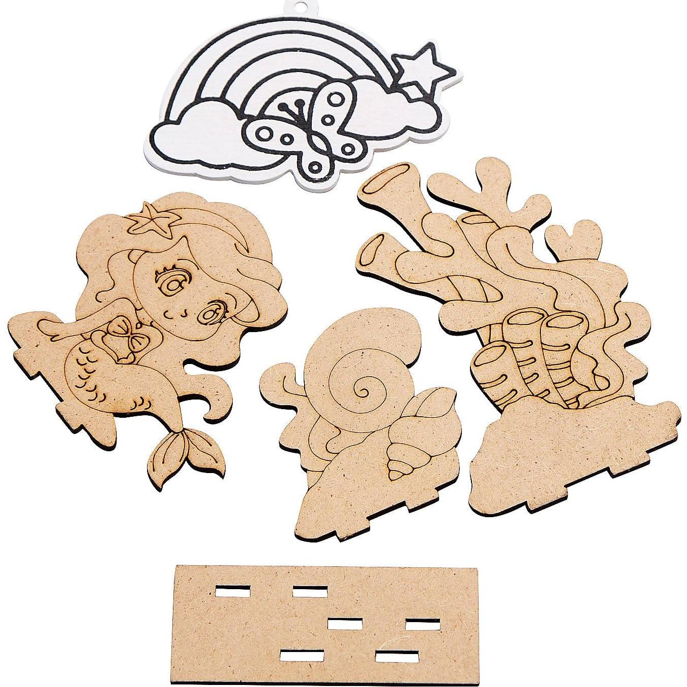 Kit de Campana de Viento DIY Fun Express - Sirena de Madera