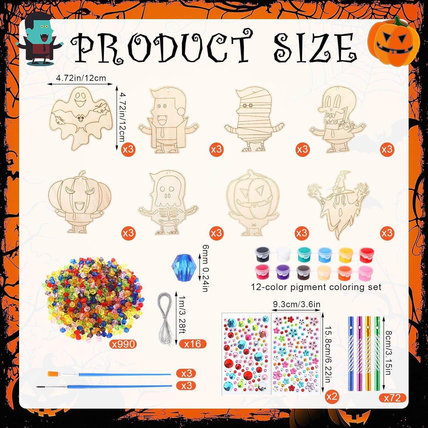 Kits de Manualidades de Halloween Yalikop - 24 Recortes de Madera