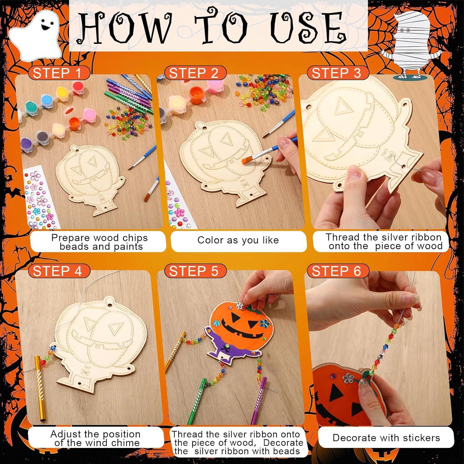 Kits de Manualidades de Halloween Yalikop - 24 Recortes de Madera