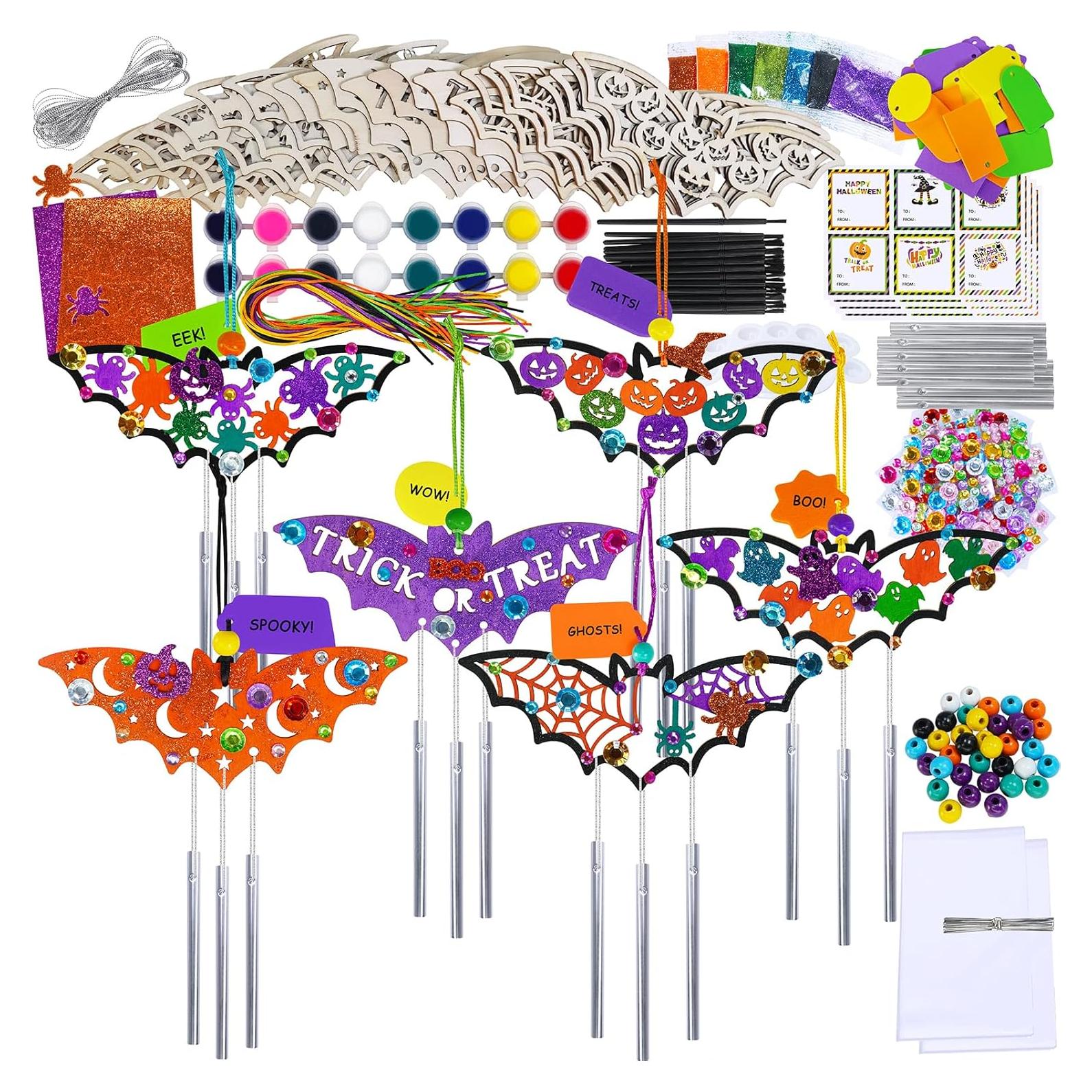 Kit de Manualidades de Halloween Winlyn 24 Murciélagos de Madera