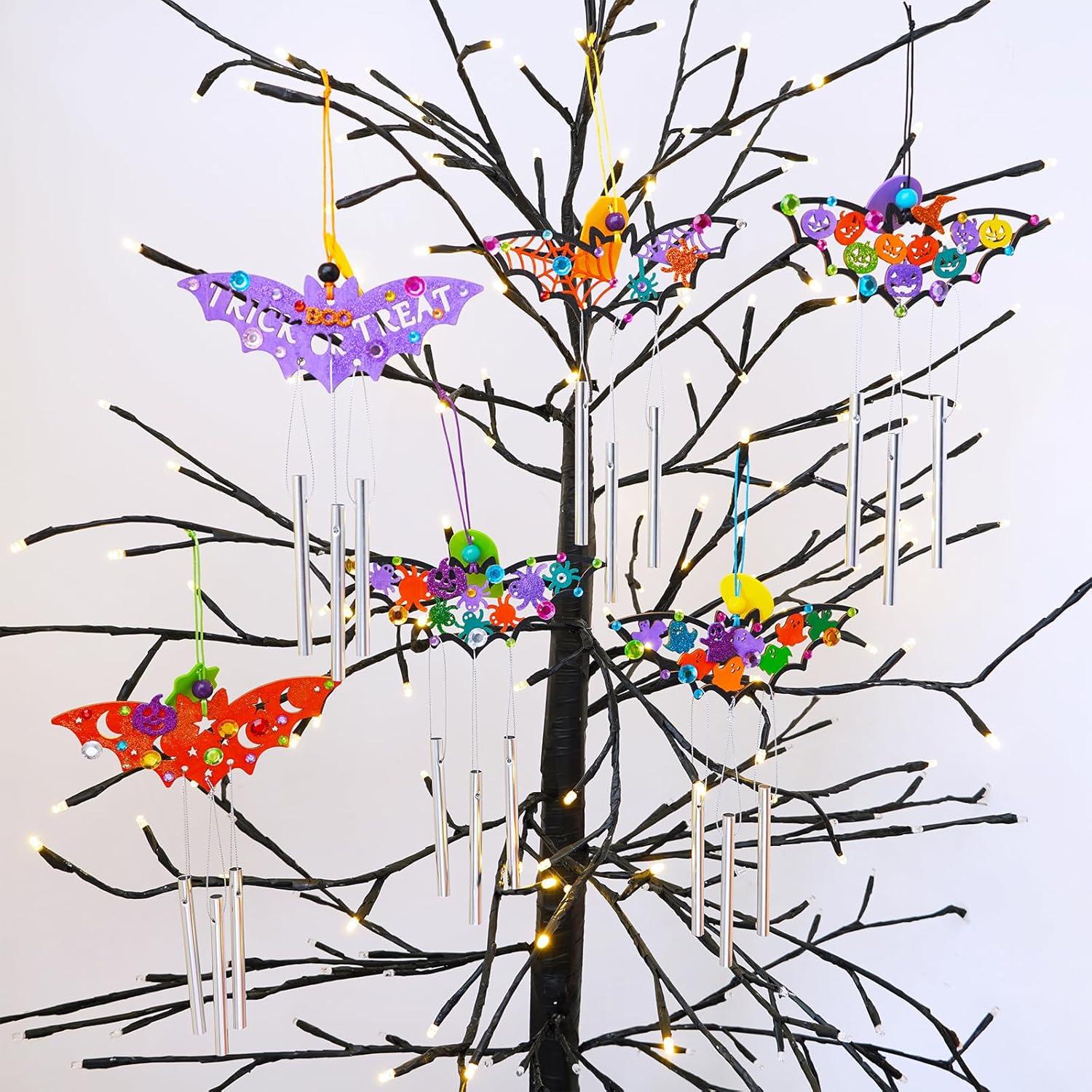 Kit de Manualidades de Halloween Winlyn 24 Murciélagos de Madera