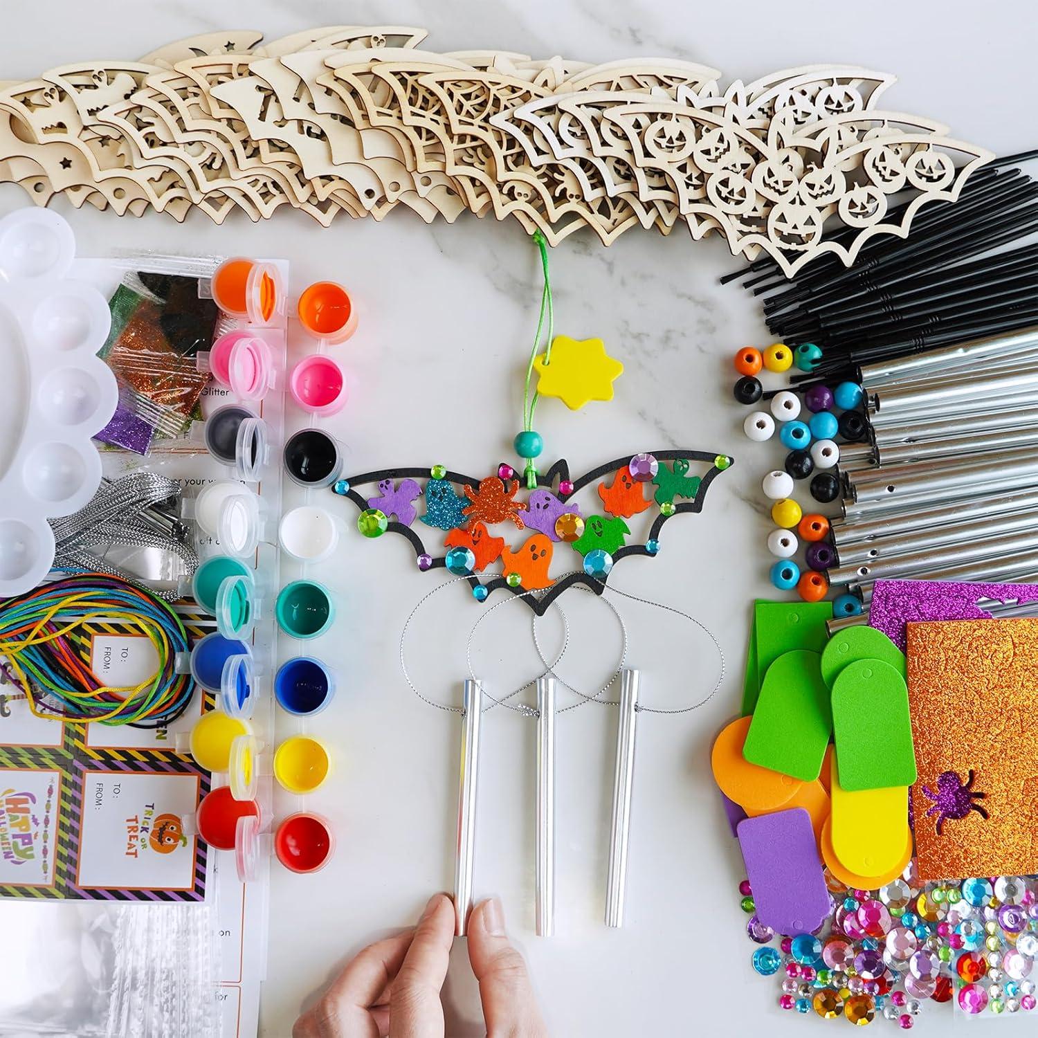 Kit de Manualidades de Halloween Winlyn 24 Murciélagos de Madera