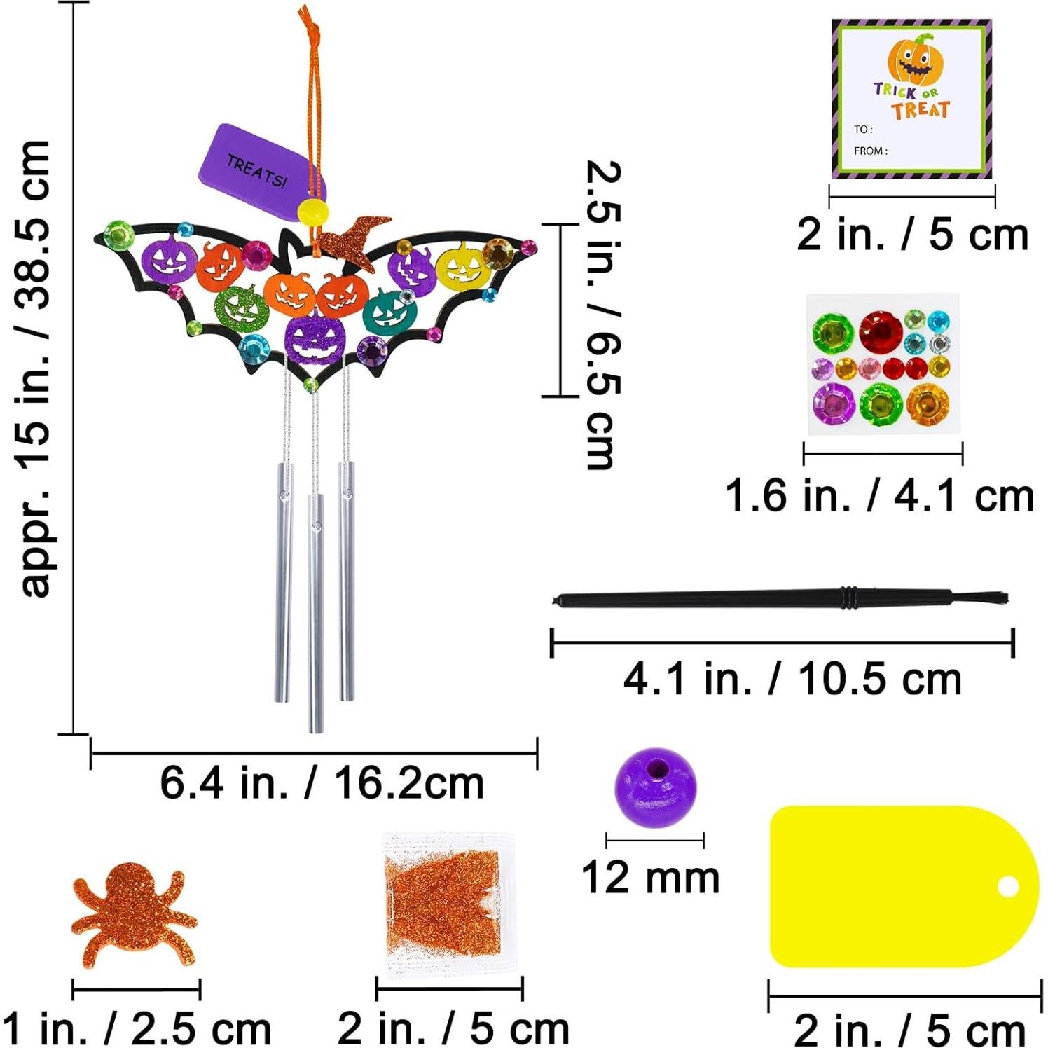 Kit de Manualidades de Halloween Winlyn 24 Murciélagos de Madera