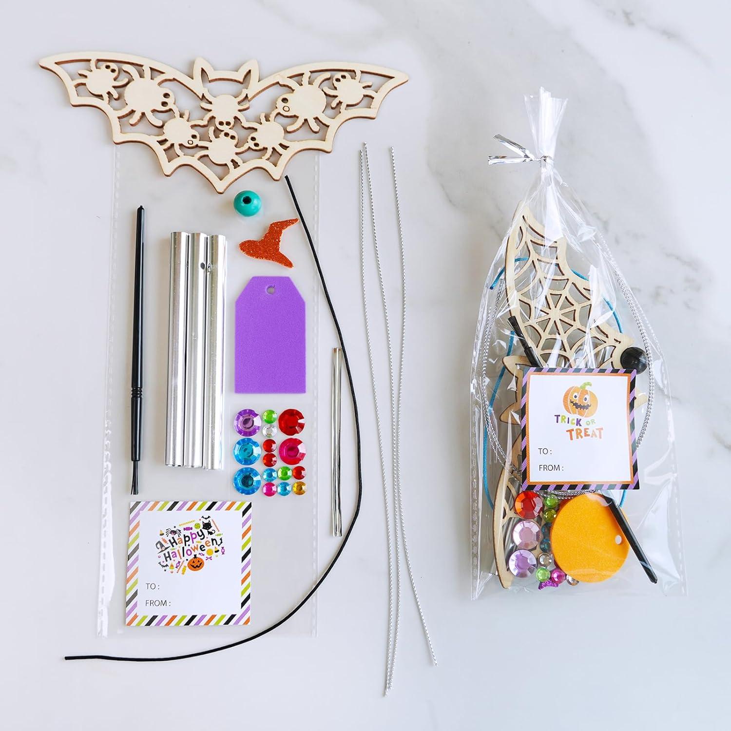 Kit de Manualidades de Halloween Winlyn 24 Murciélagos de Madera