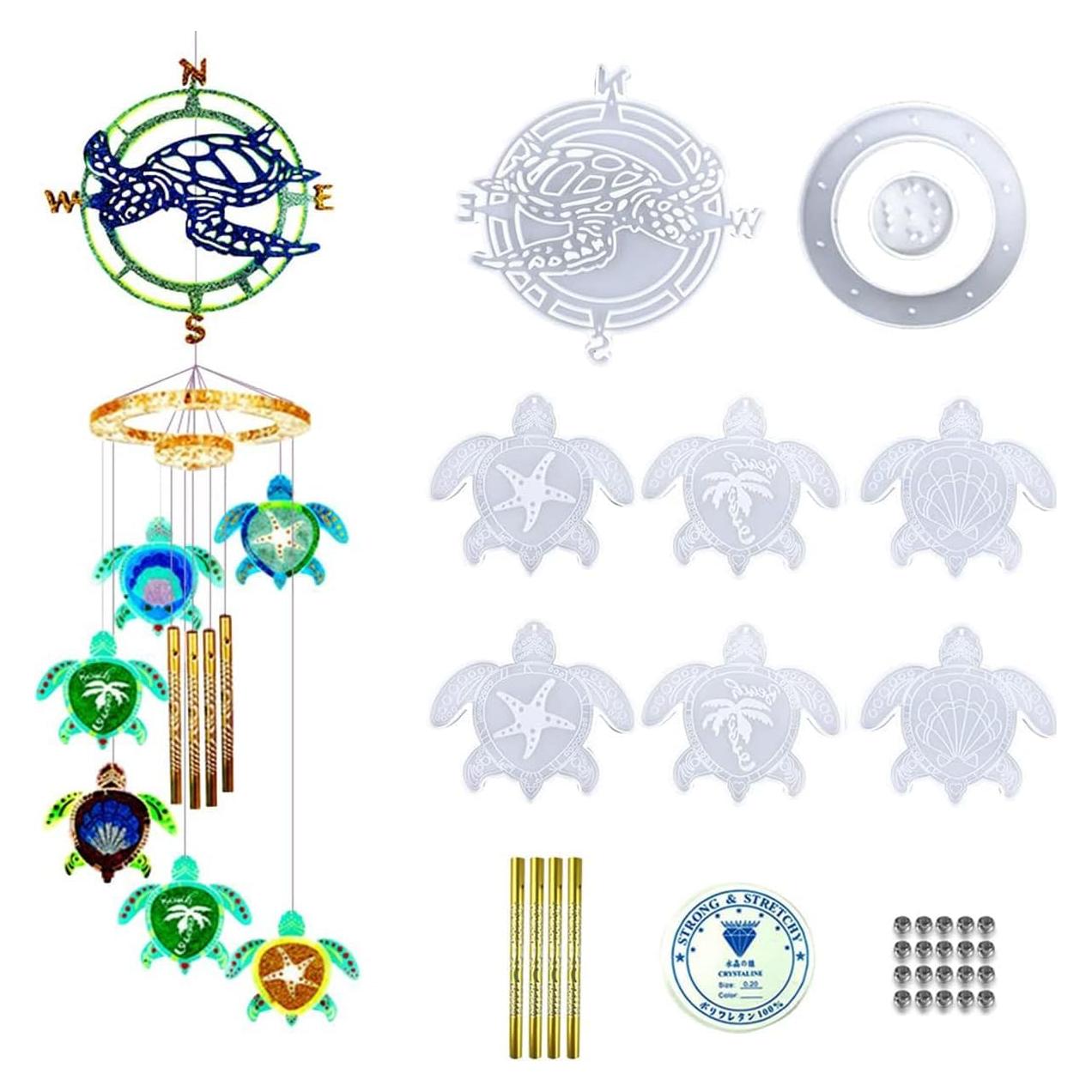 Xidmold 33Pcs Kit de Moldes de Silicona para Campanas de Viento