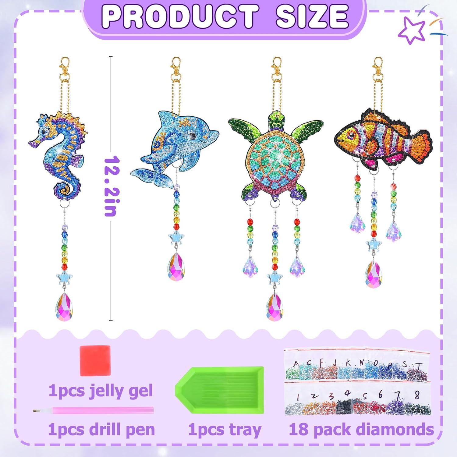 Kits de Arte de Diamante Beeplove - Animales Marinos 4 Piezas