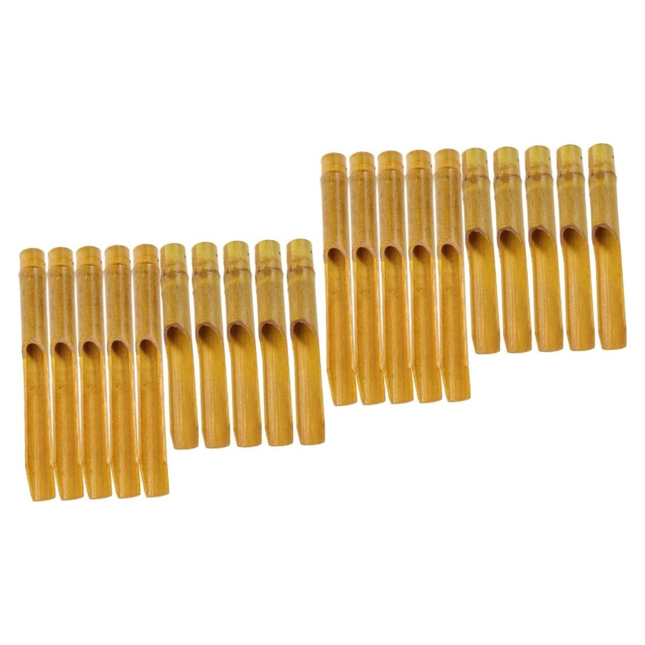 Tubes de Campana de Viento de Bambú Yardwe - 20 Piezas 20cm y 16cm