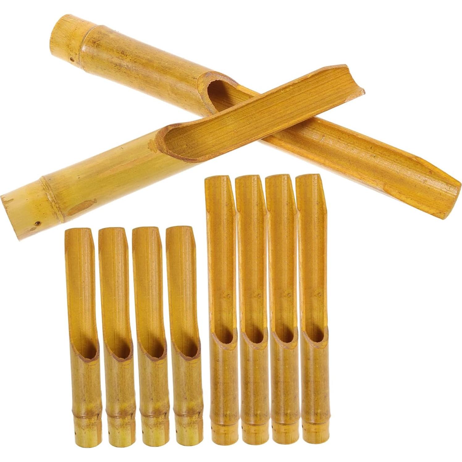 Tubes de Campana de Viento de Bambú Yardwe - 20 Piezas 20cm y 16cm
