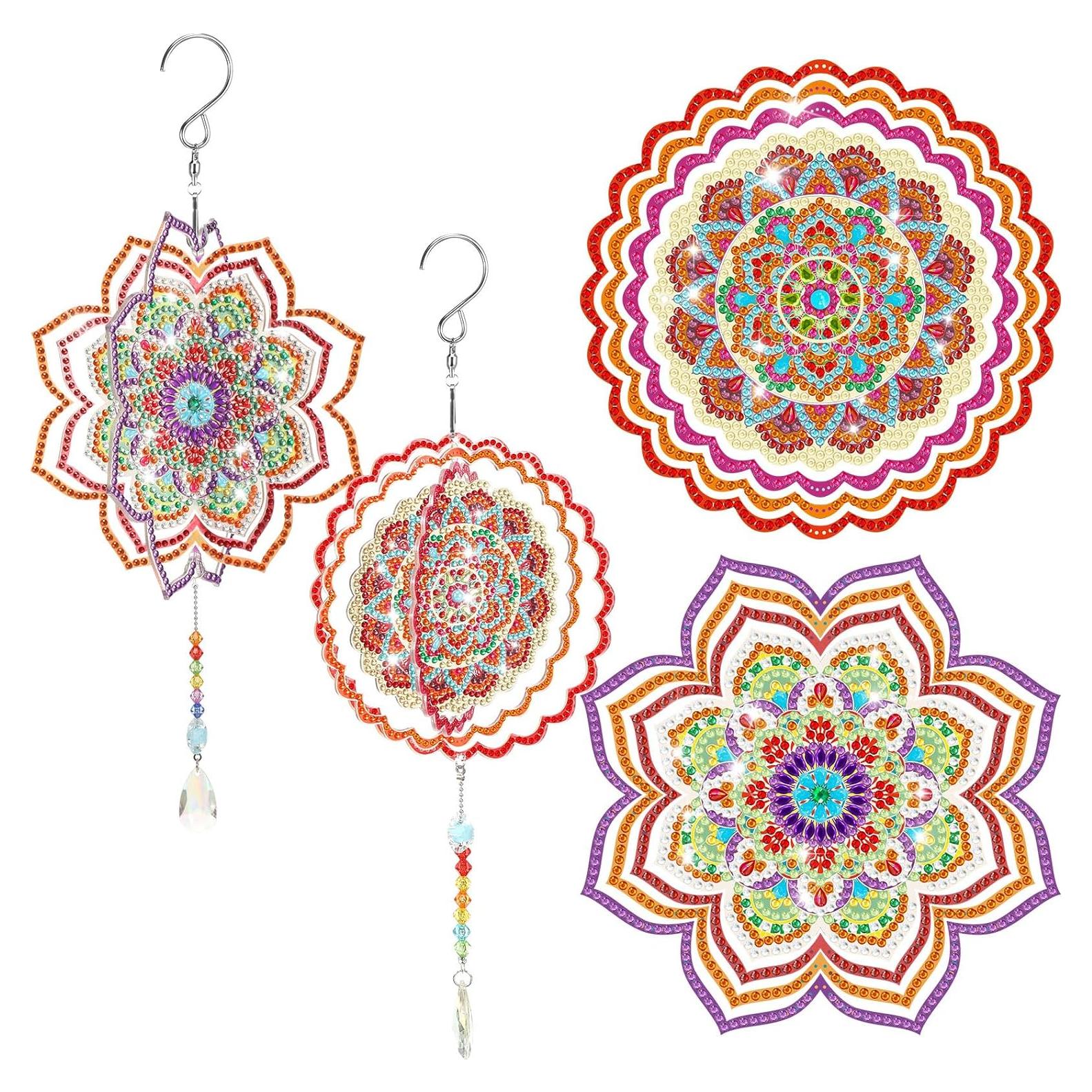 Campanas de Viento 3D Queekay 2 Piezas Acrílico Floral