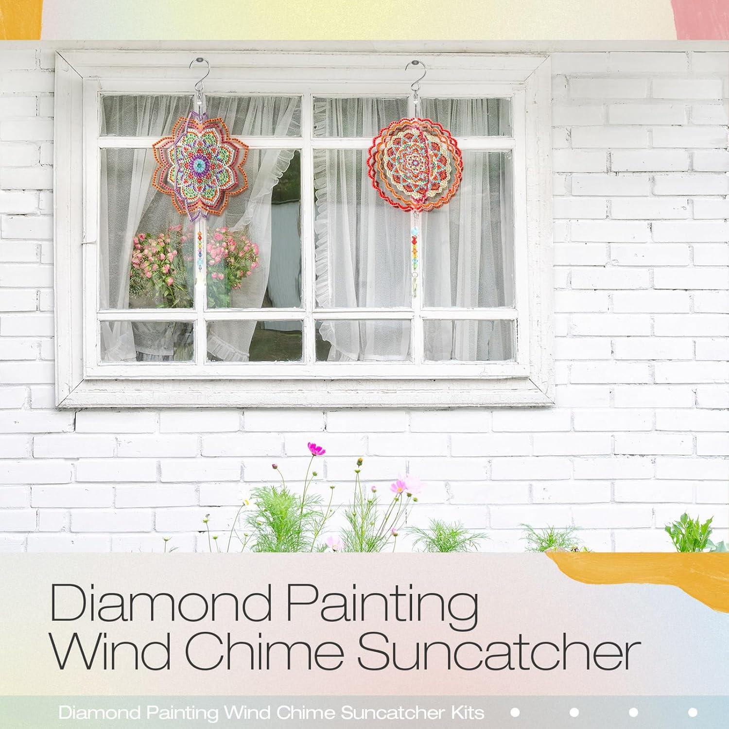 Campanas de Viento 3D Queekay 2 Piezas Acrílico Floral