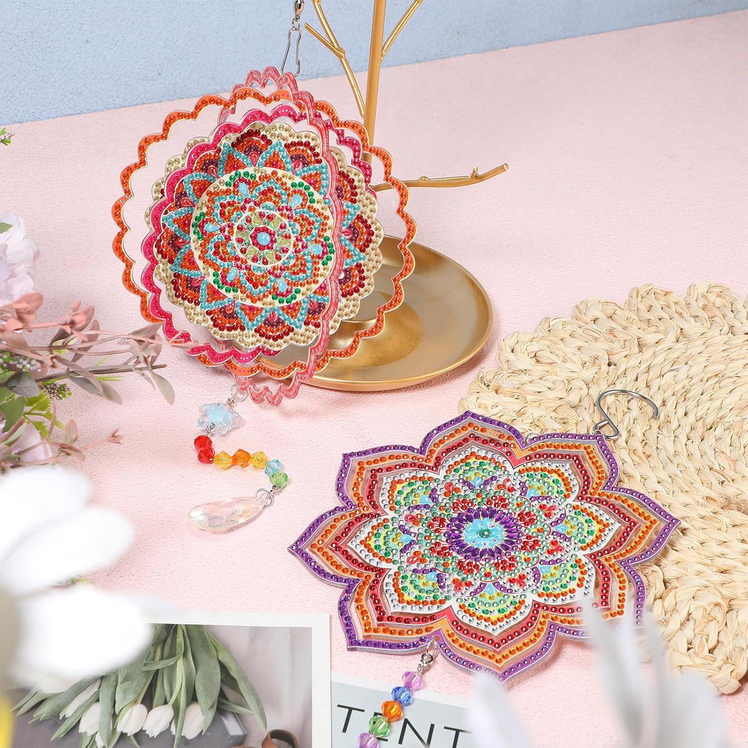 Campanas de Viento 3D Queekay 2 Piezas Acrílico Floral