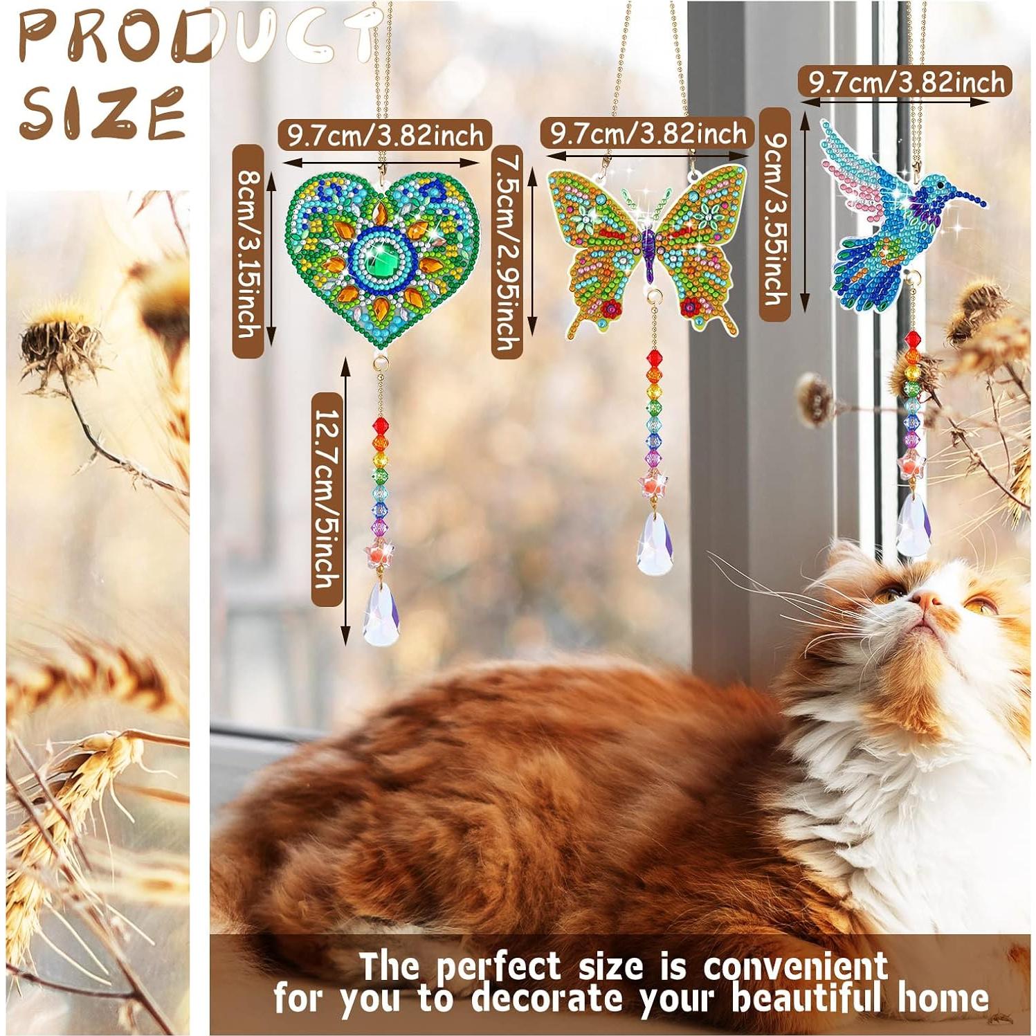 Kit de Arte de Pintura de Diamante Yulejo 6 Pcs Suncatcher