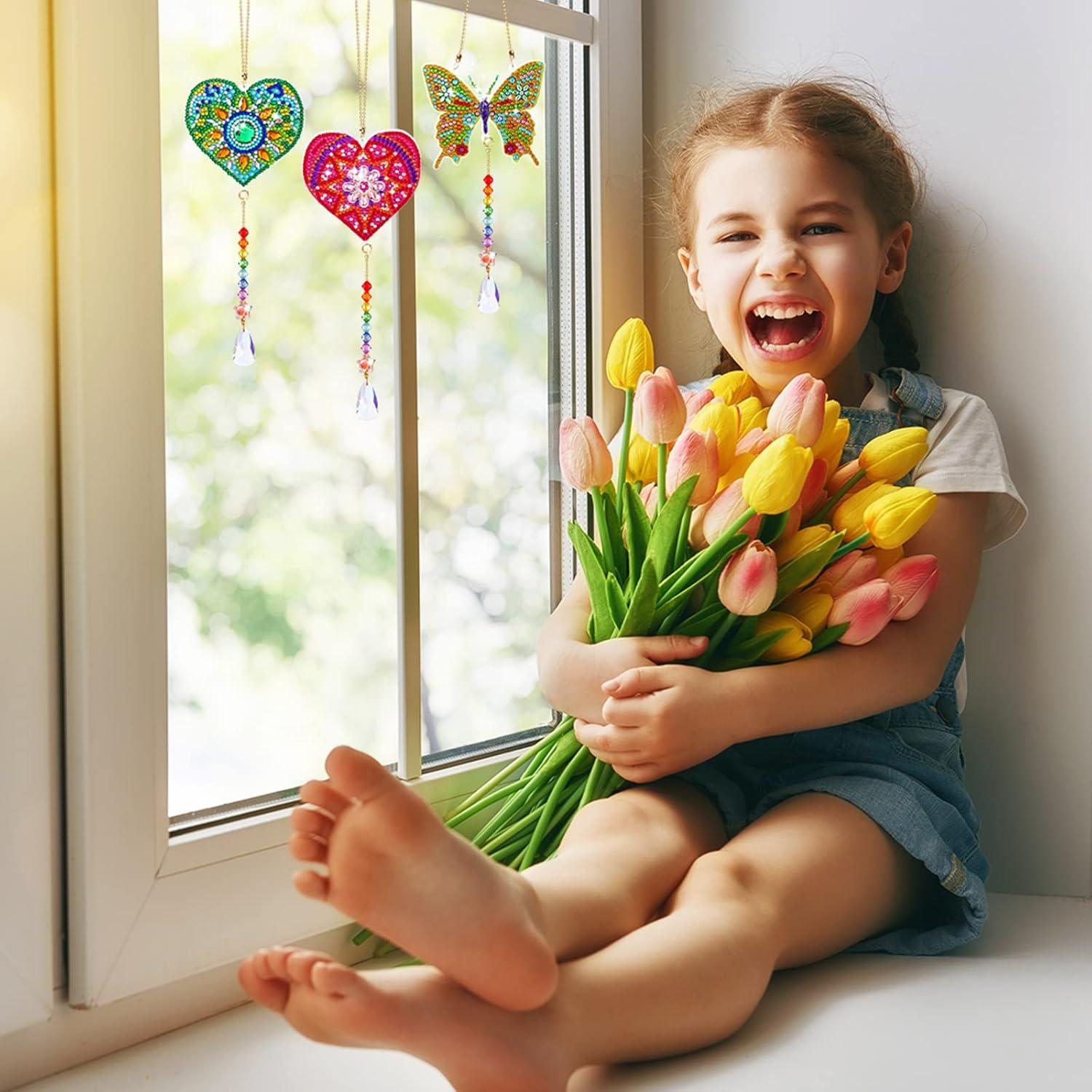 Kit de Arte de Pintura de Diamante Yulejo 6 Pcs Suncatcher