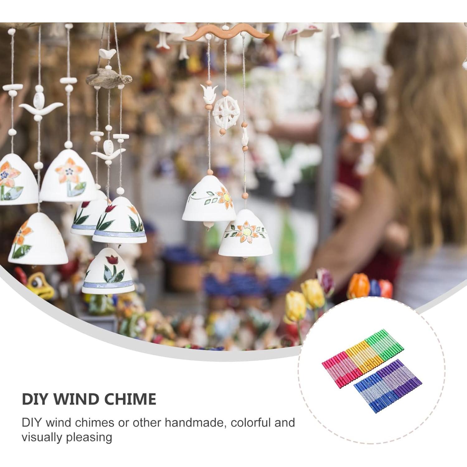 DOITOOL 50 Tubos de Campana de Viento de Aluminio 8 cm Multicolor