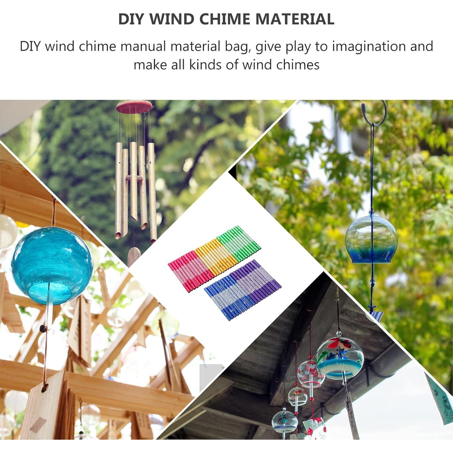 DOITOOL 50 Tubos de Campana de Viento de Aluminio 8 cm Multicolor