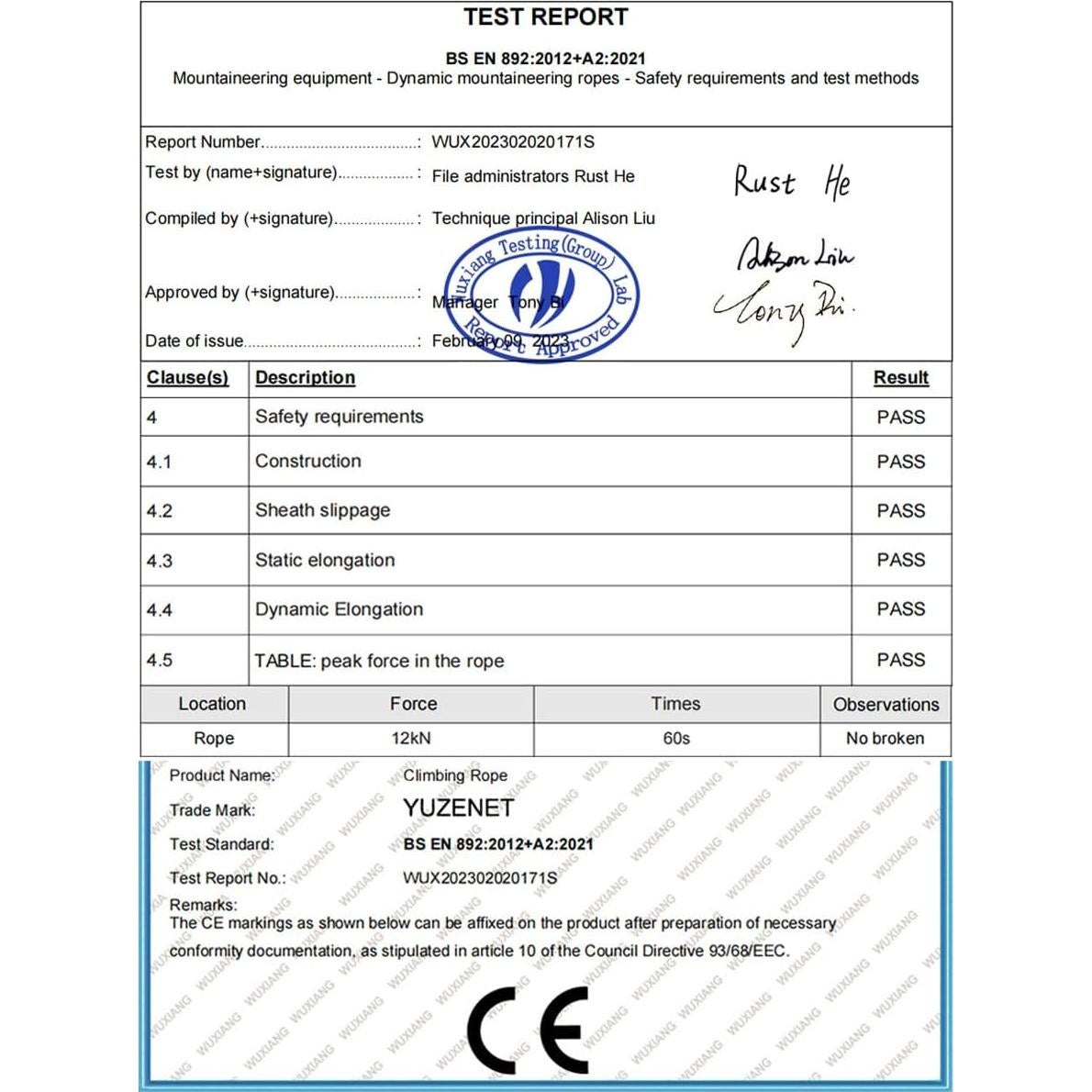 Cuerda de poliéster trenzada YUZENET 0,95 cm x 15,24 m verde