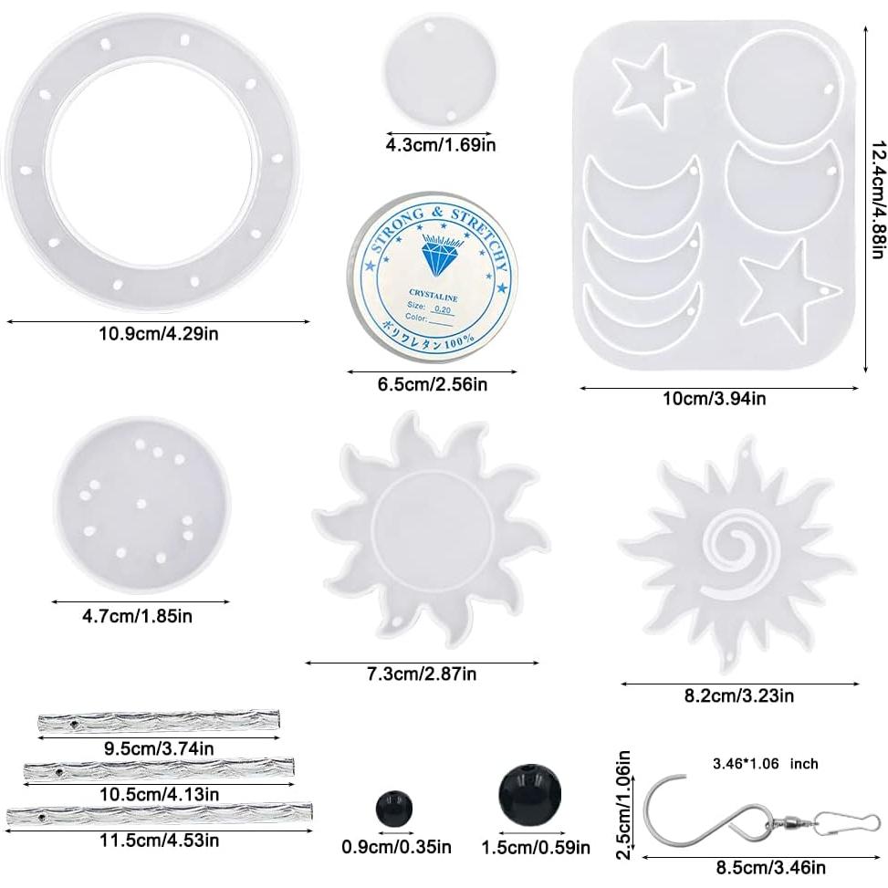 Kit de Moldes de Silicona DLAND 65 Piezas para DIY Campanas de Viento