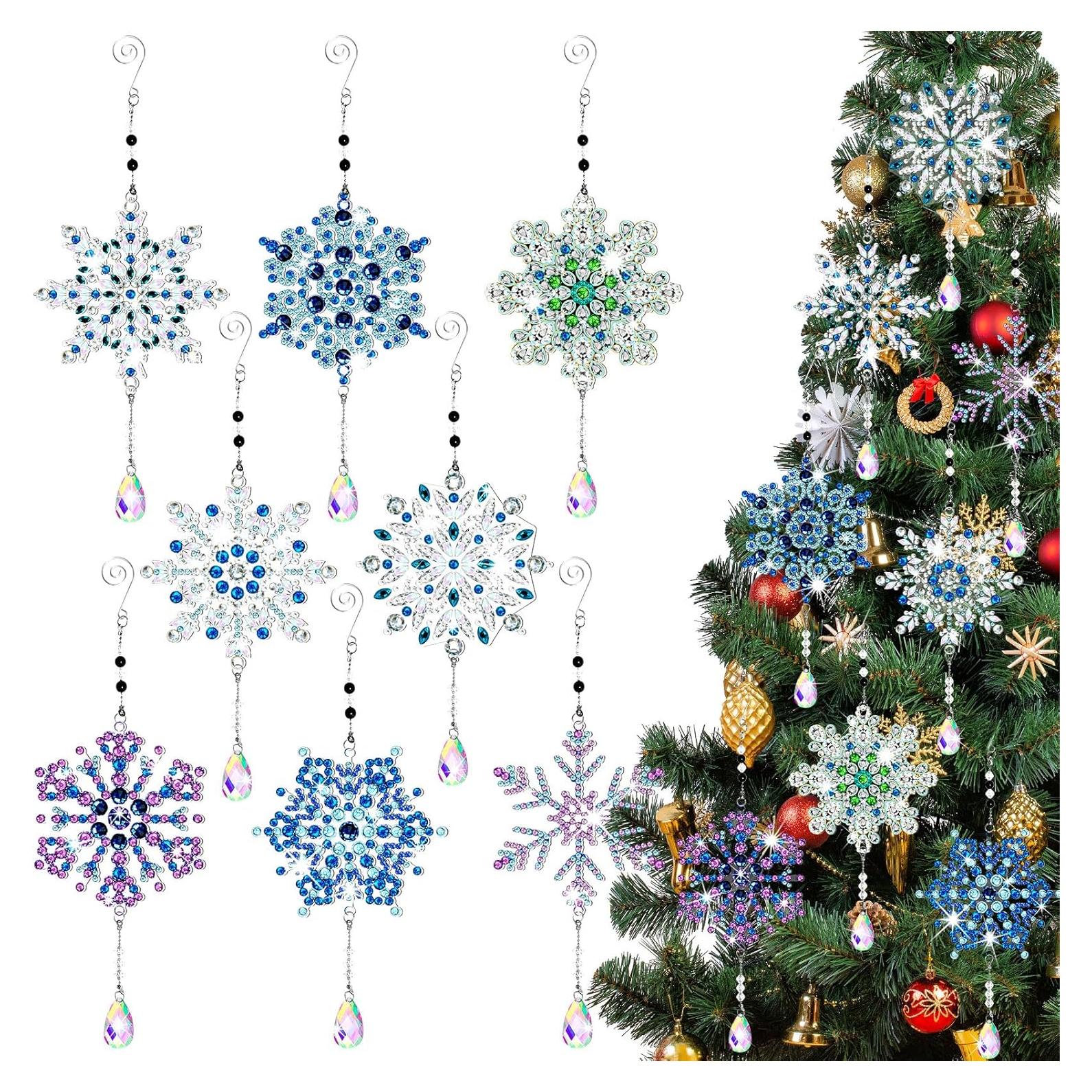 Kit de Manualidades Navideñas Uiifan 8 Piezas Arte de Diamante