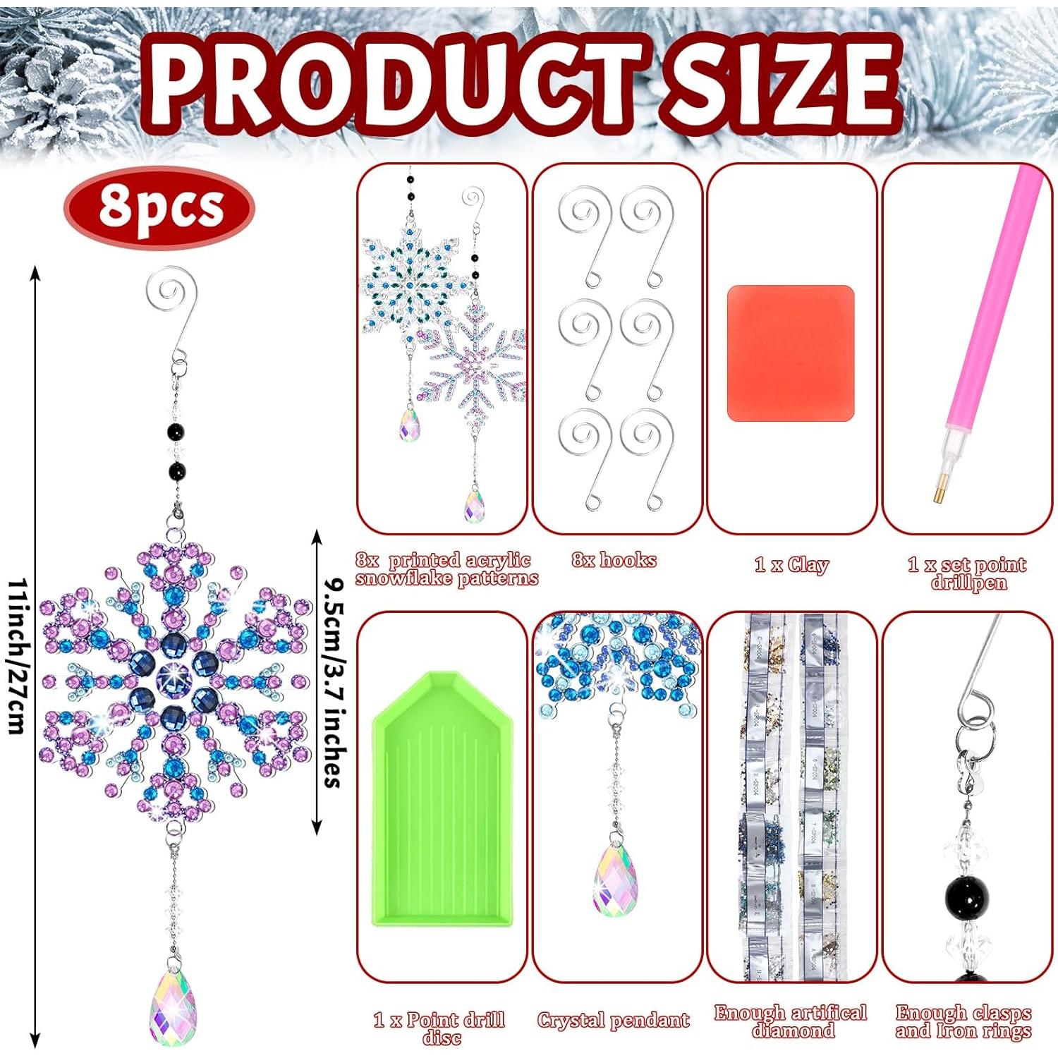 Kit de Manualidades Navideñas Uiifan 8 Piezas Arte de Diamante