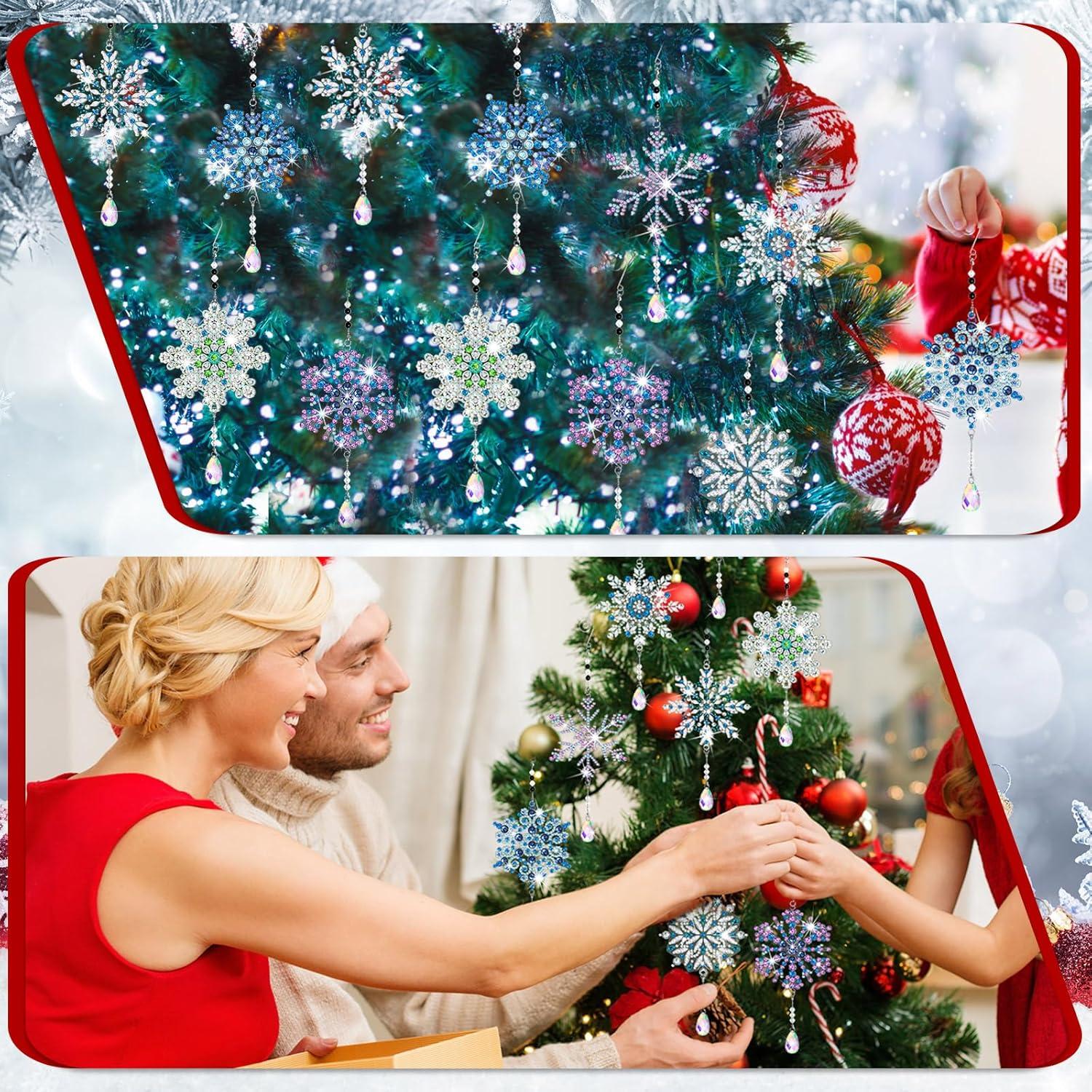 Kit de Manualidades Navideñas Uiifan 8 Piezas Arte de Diamante