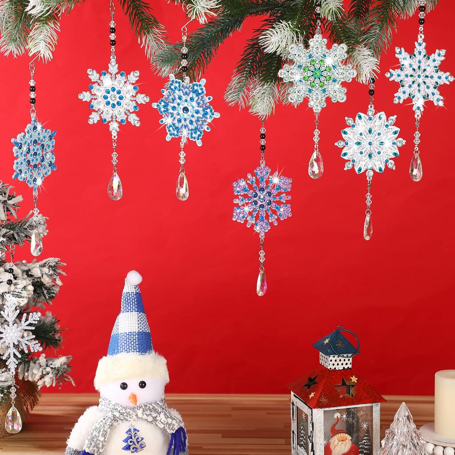 Kit de Manualidades Navideñas Uiifan 8 Piezas Arte de Diamante