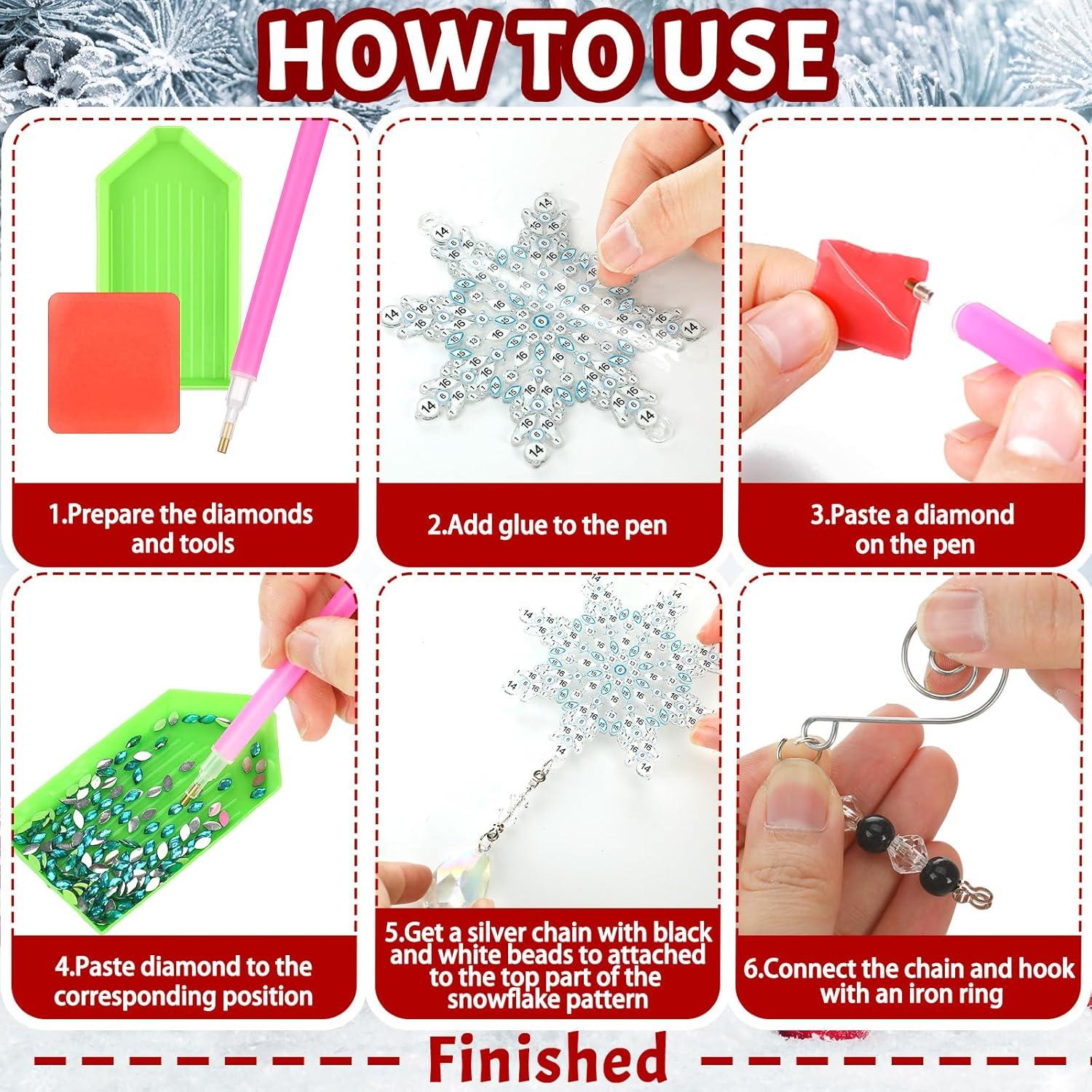 Kit de Manualidades Navideñas Uiifan 8 Piezas Arte de Diamante