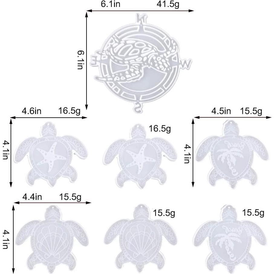 Kit de Moldes de Resina KABAKE para Campanas de Viento Tortuga Marina