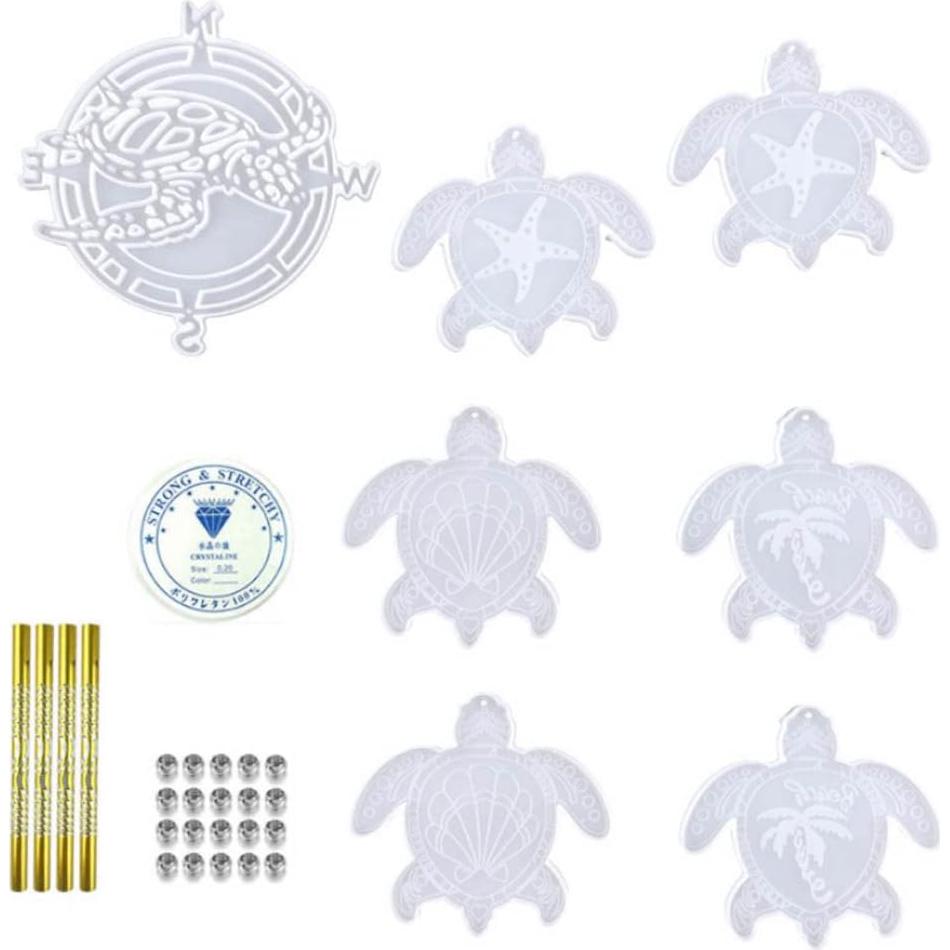 Kit de Moldes de Resina KABAKE para Campanas de Viento Tortuga Marina