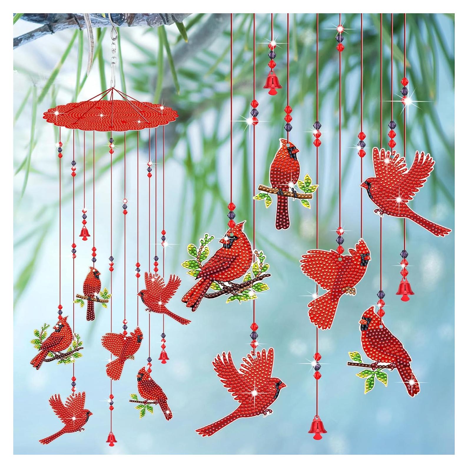 Campana de Viento Yousoontic Cardenal Pintura de Diamante 6-7 cm