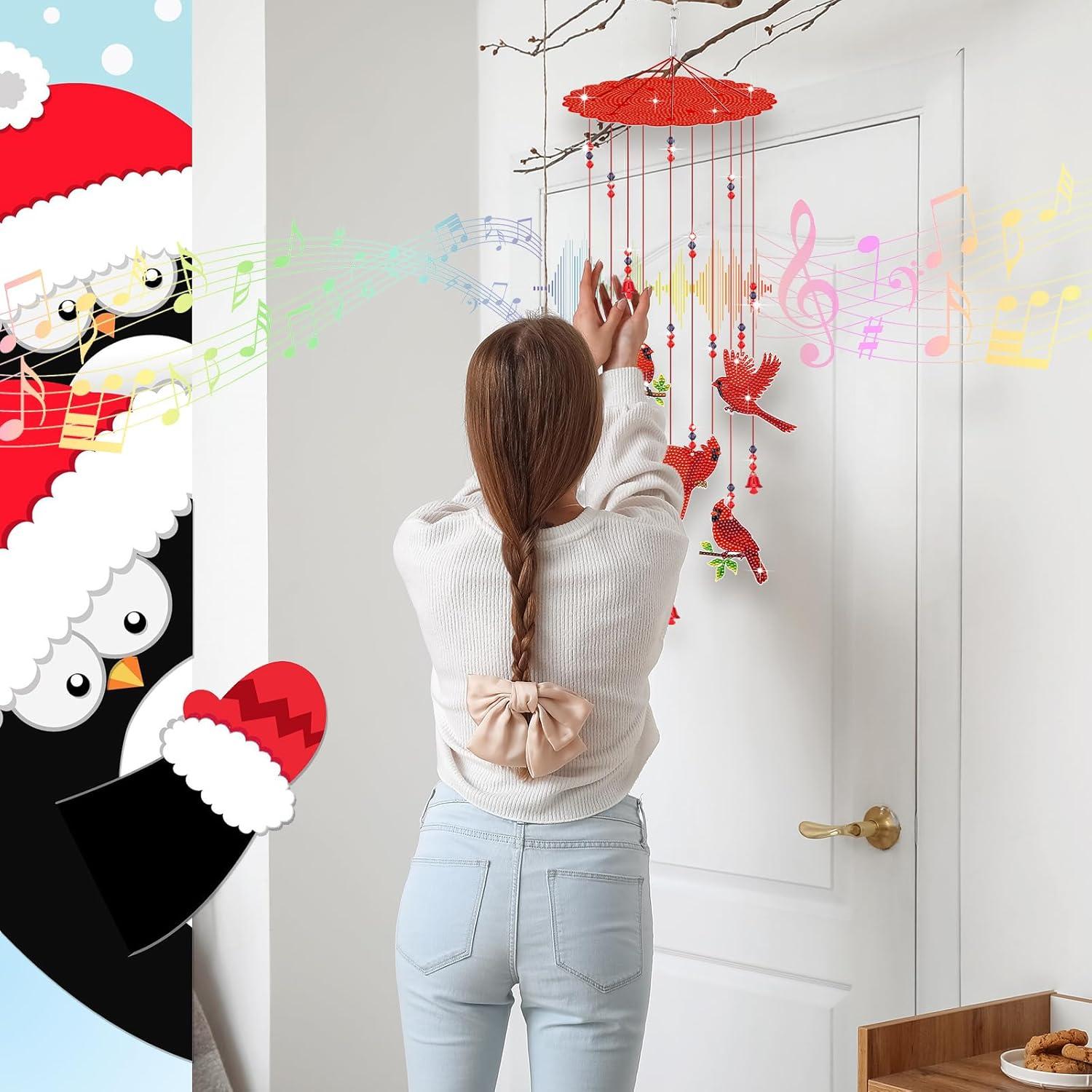 Campana de Viento Yousoontic Cardenal Pintura de Diamante 6-7 cm