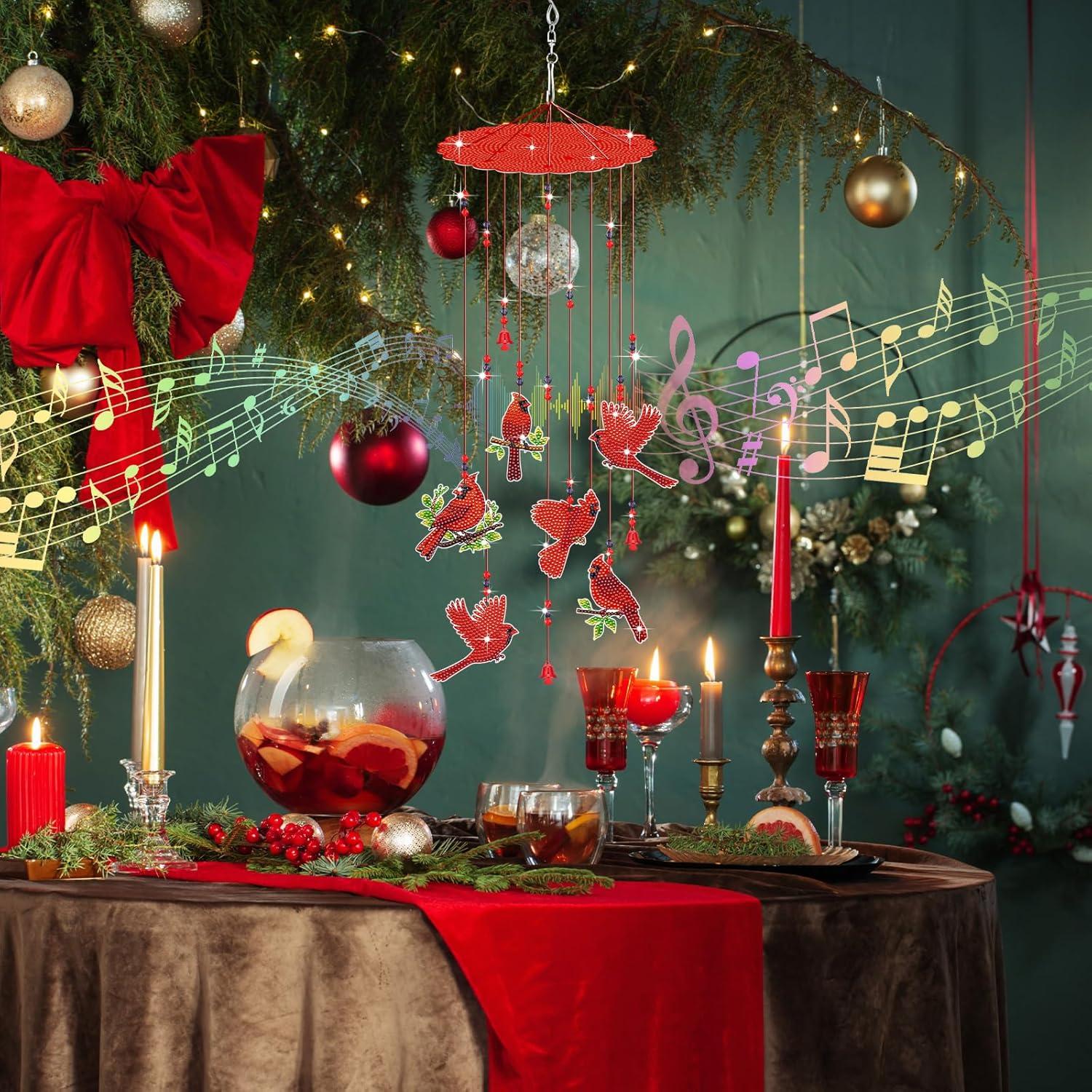 Campana de Viento Yousoontic Cardenal Pintura de Diamante 6-7 cm